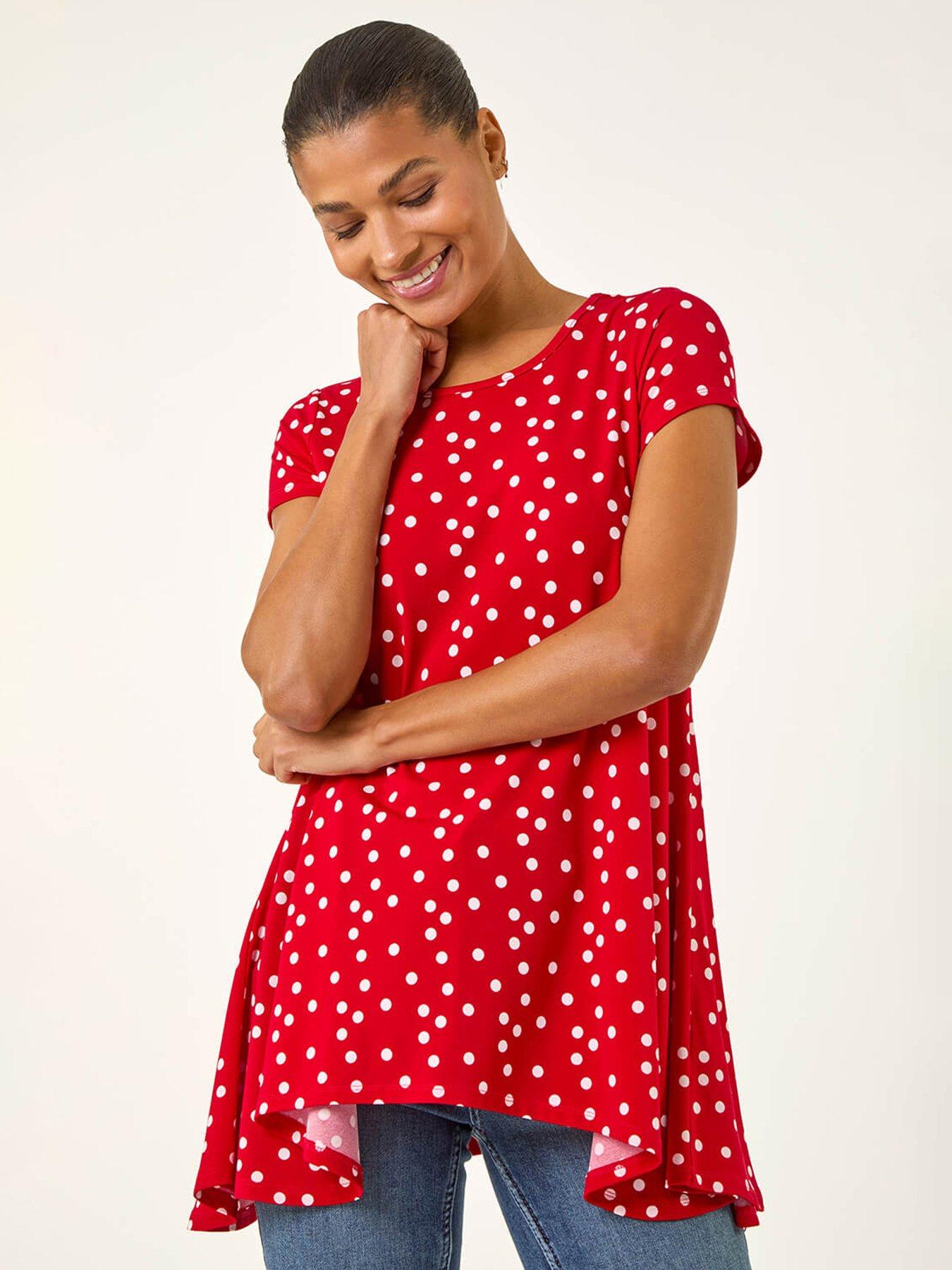 Roman Polka Dot Hanky Hem Top
