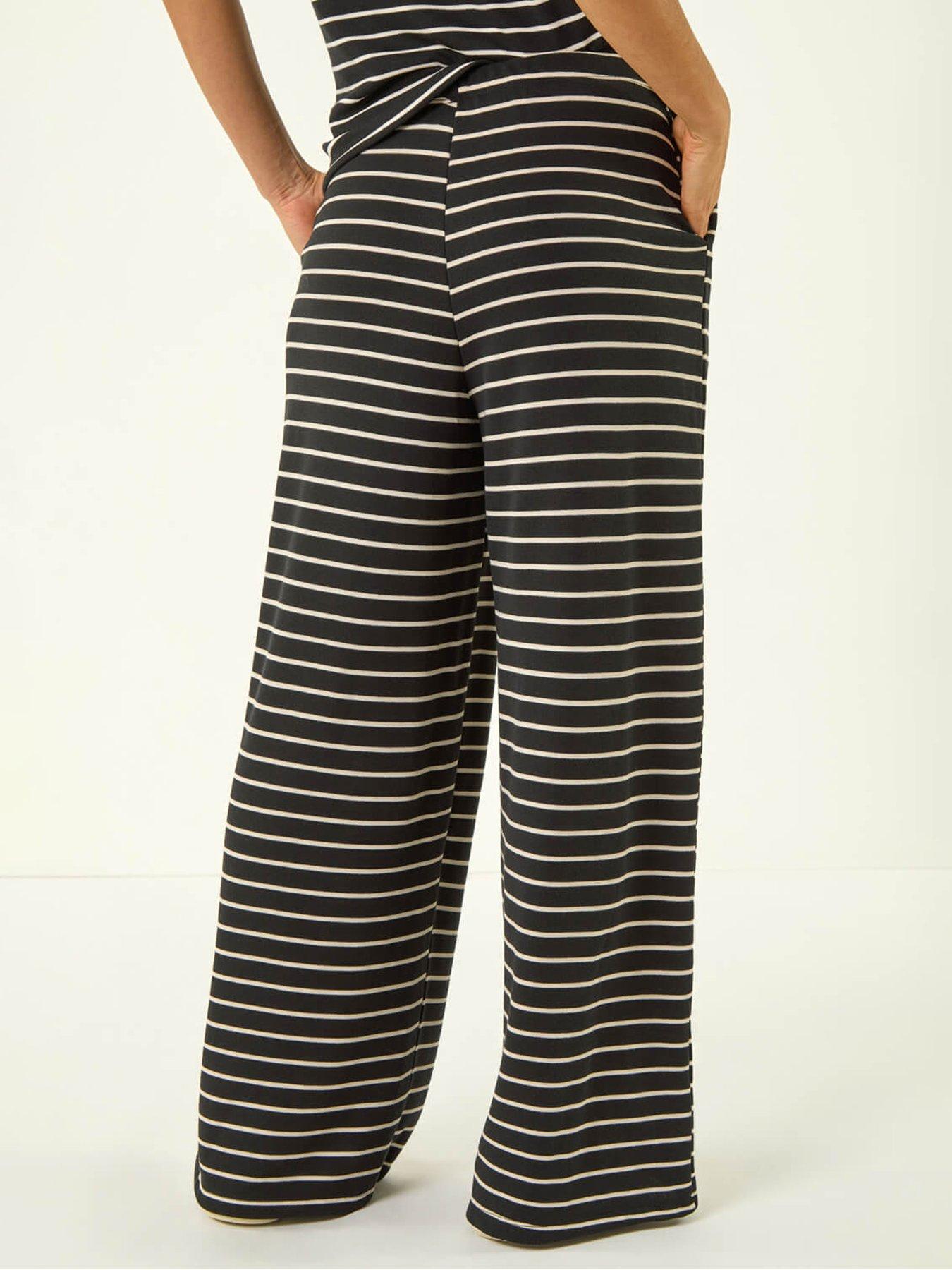 Image 2 of 5 of Roman Dusk Stripe Wide Leg Trousers