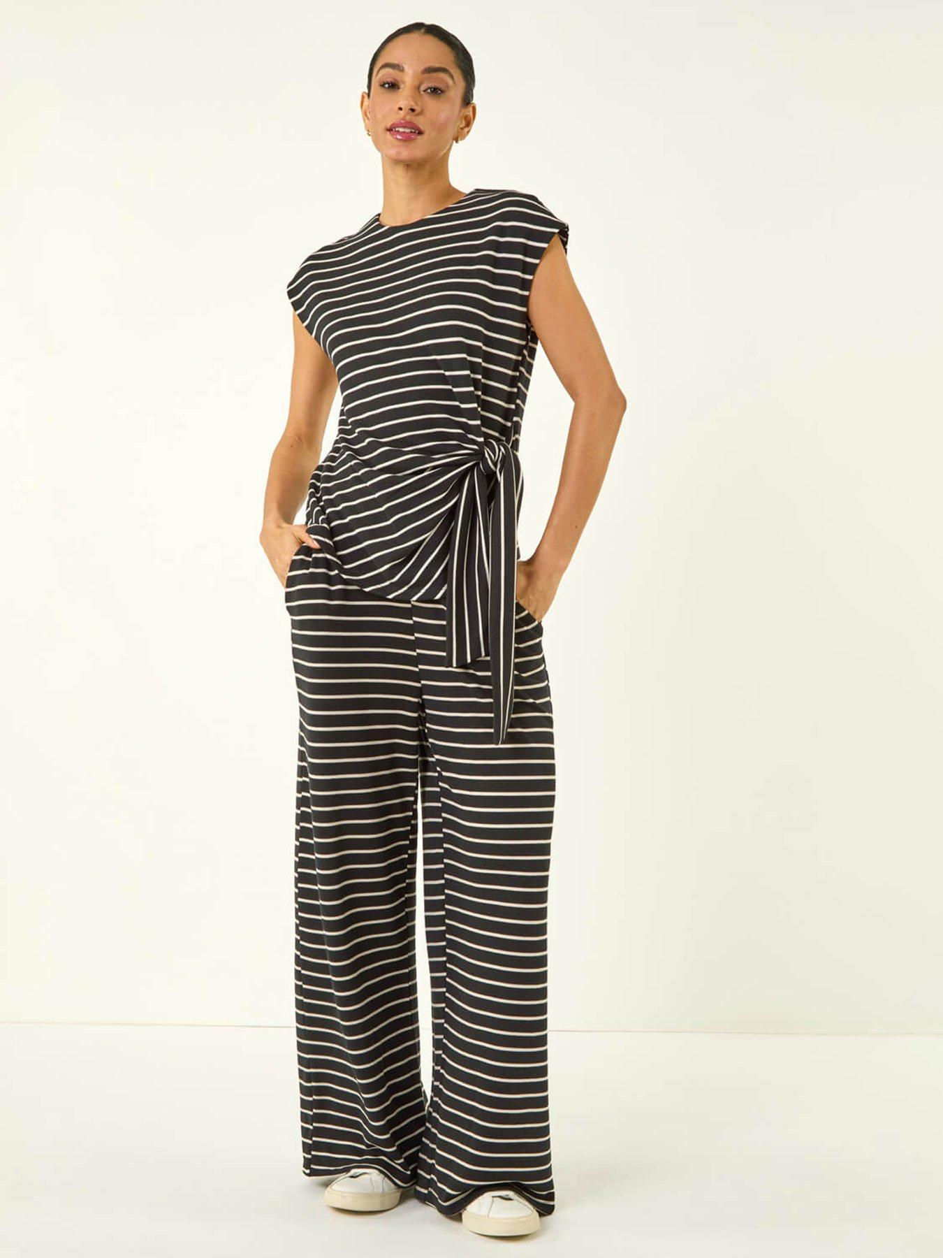 Image 3 of 5 of Roman Dusk Stripe Wide Leg Trousers