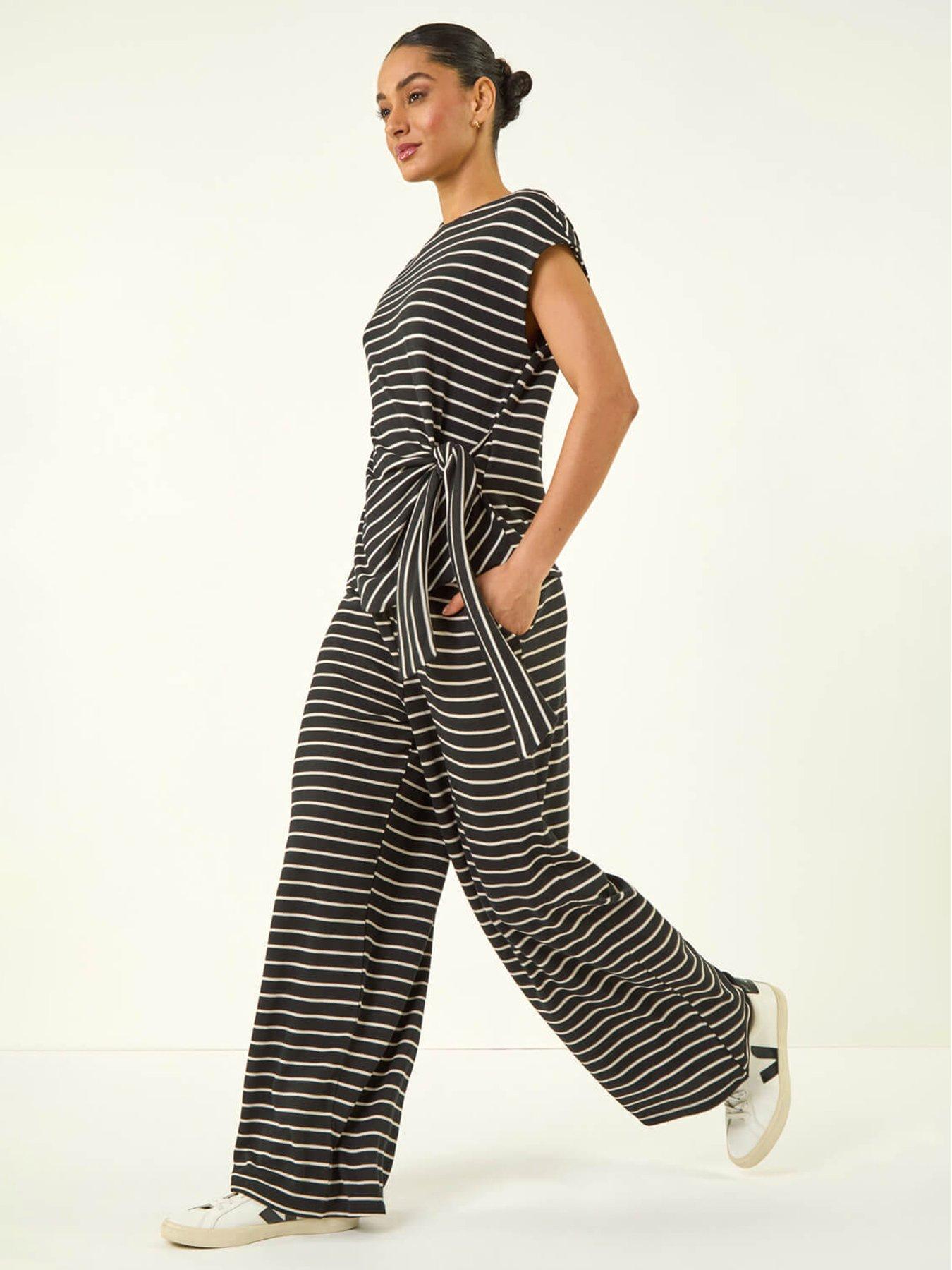 Image 4 of 5 of Roman Dusk Stripe Wide Leg Trousers