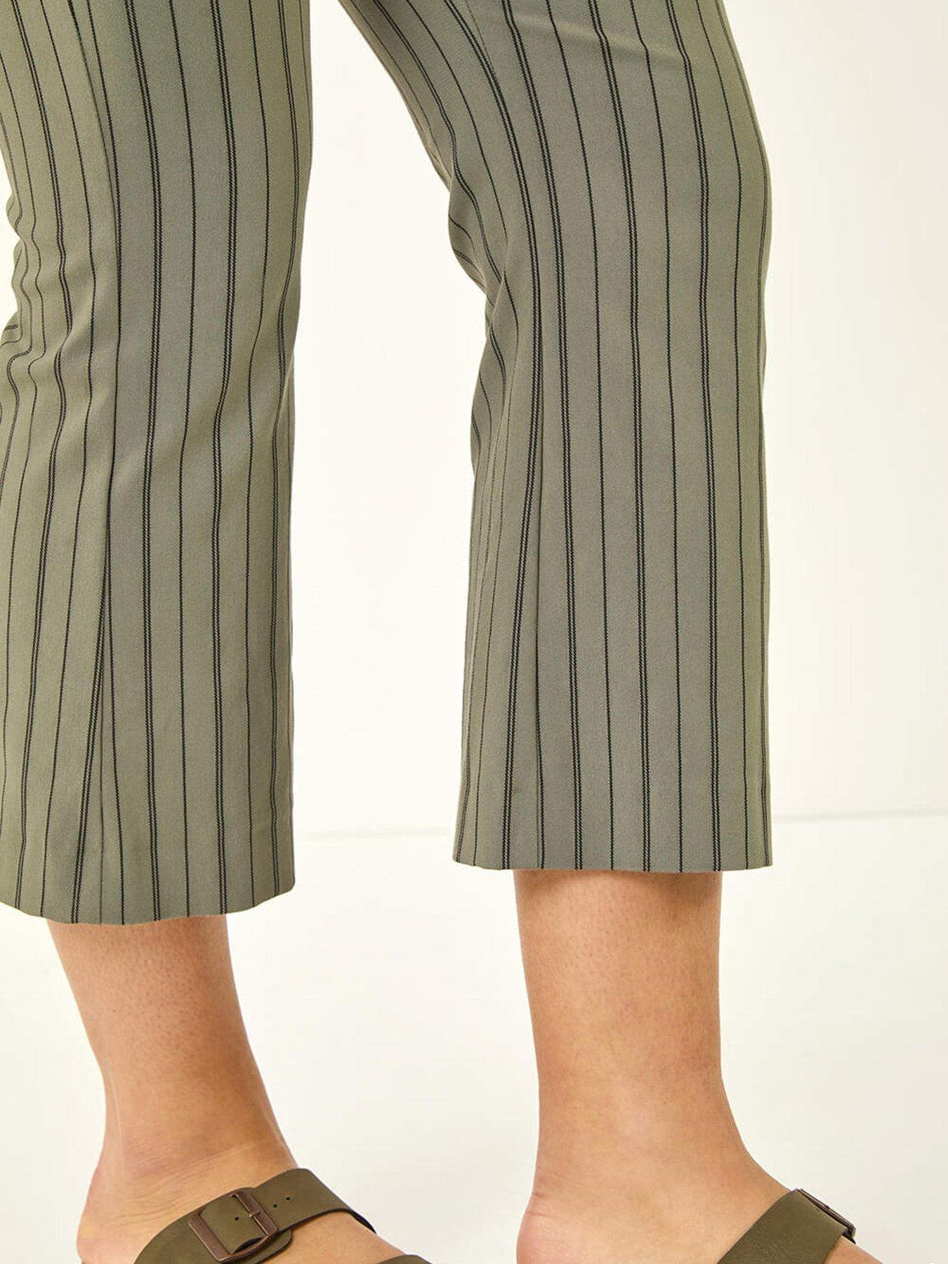 Image 5 of 5 of Roman Stripe Print Crop Bootleg Trouser