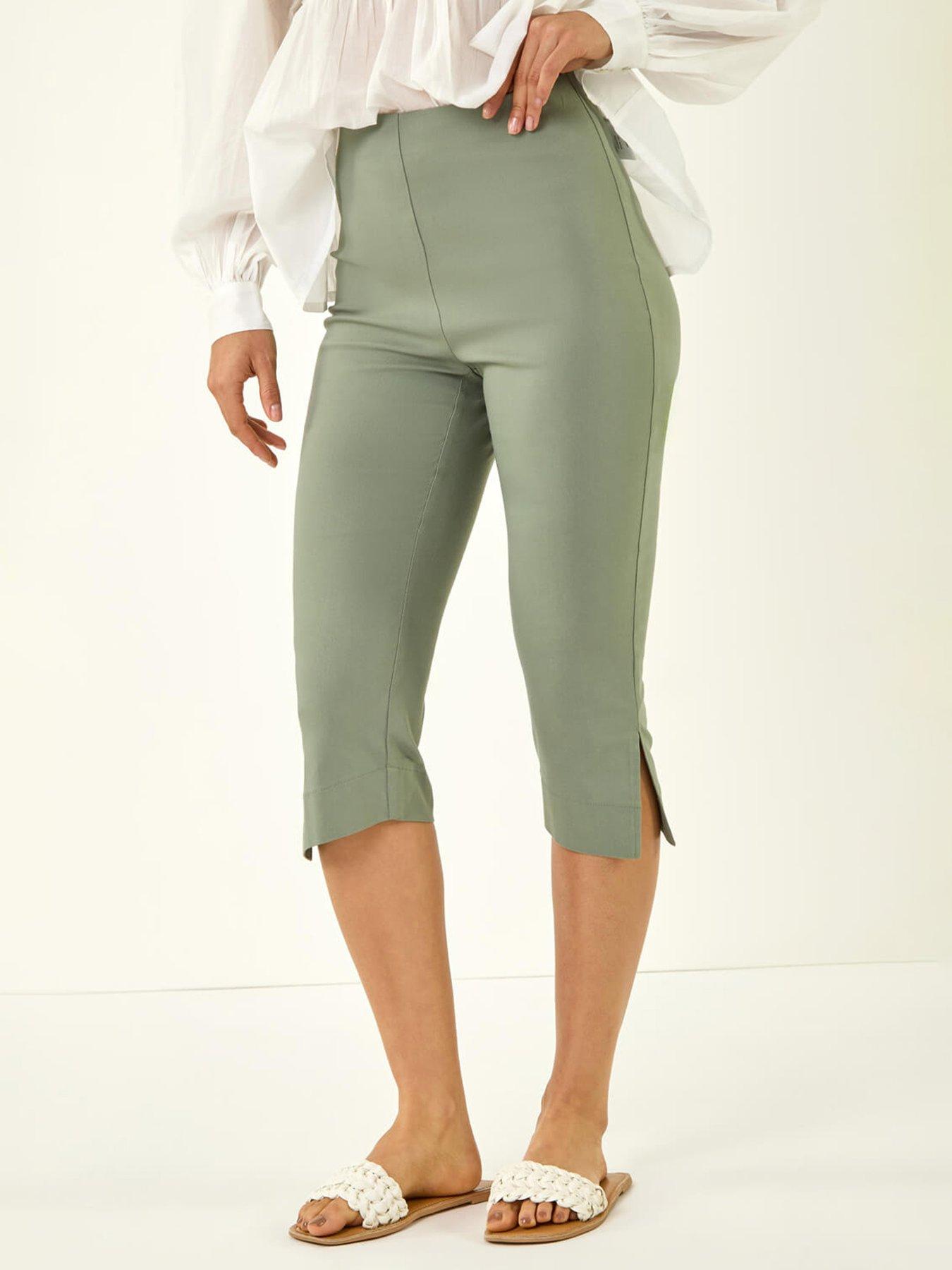 Roman Dusk Split Hem Bengaline Capri Trouser
