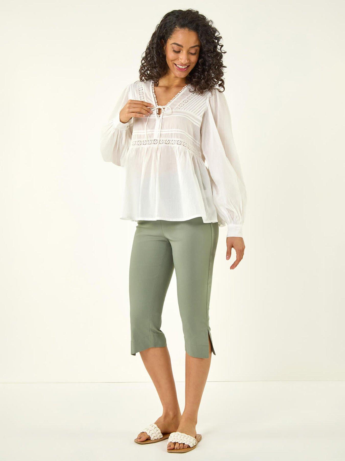 Image 3 of 5 of Roman Dusk Split Hem Bengaline Capri Trouser