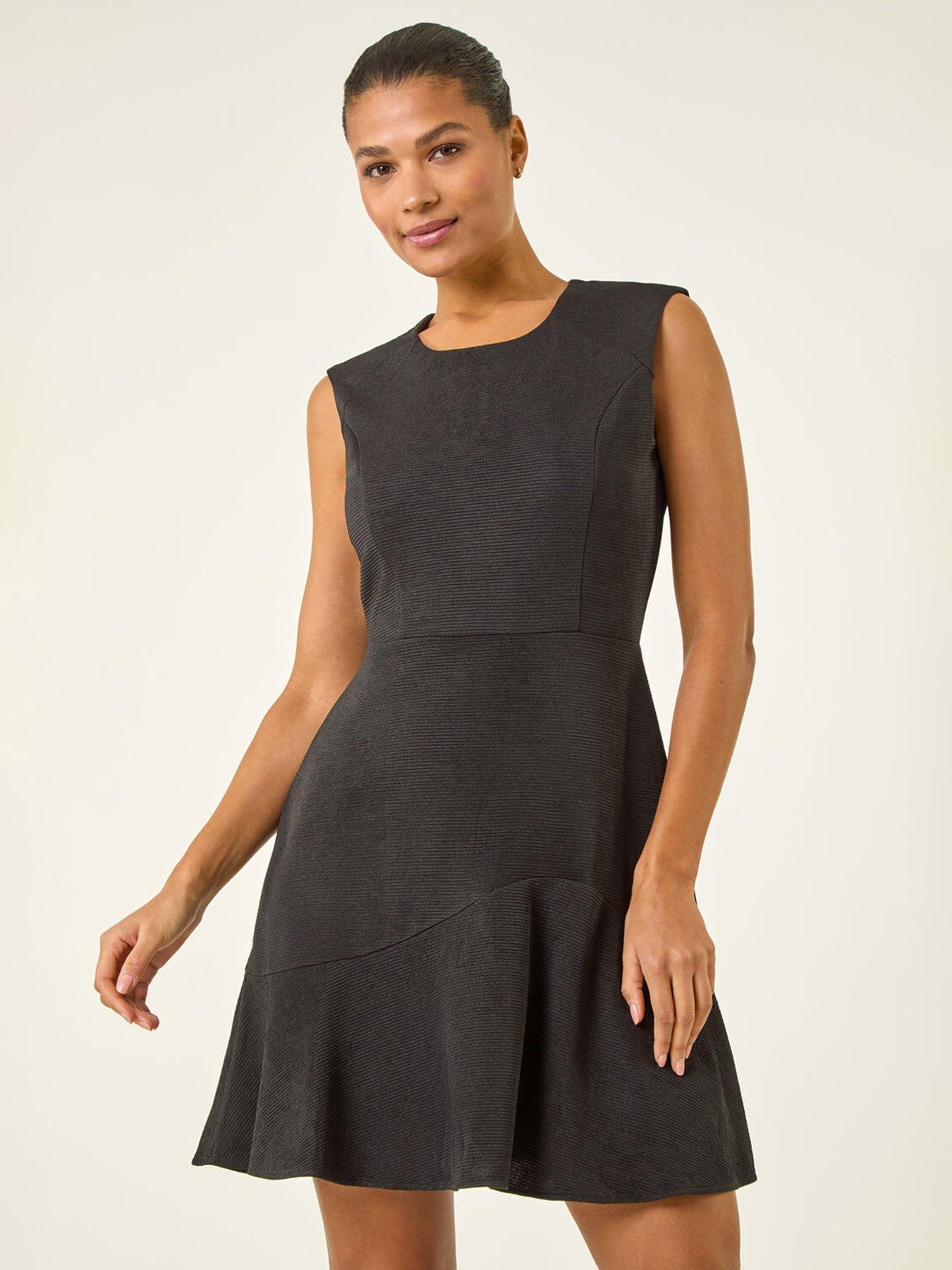 Roman Textured Sleeveless Short Dress