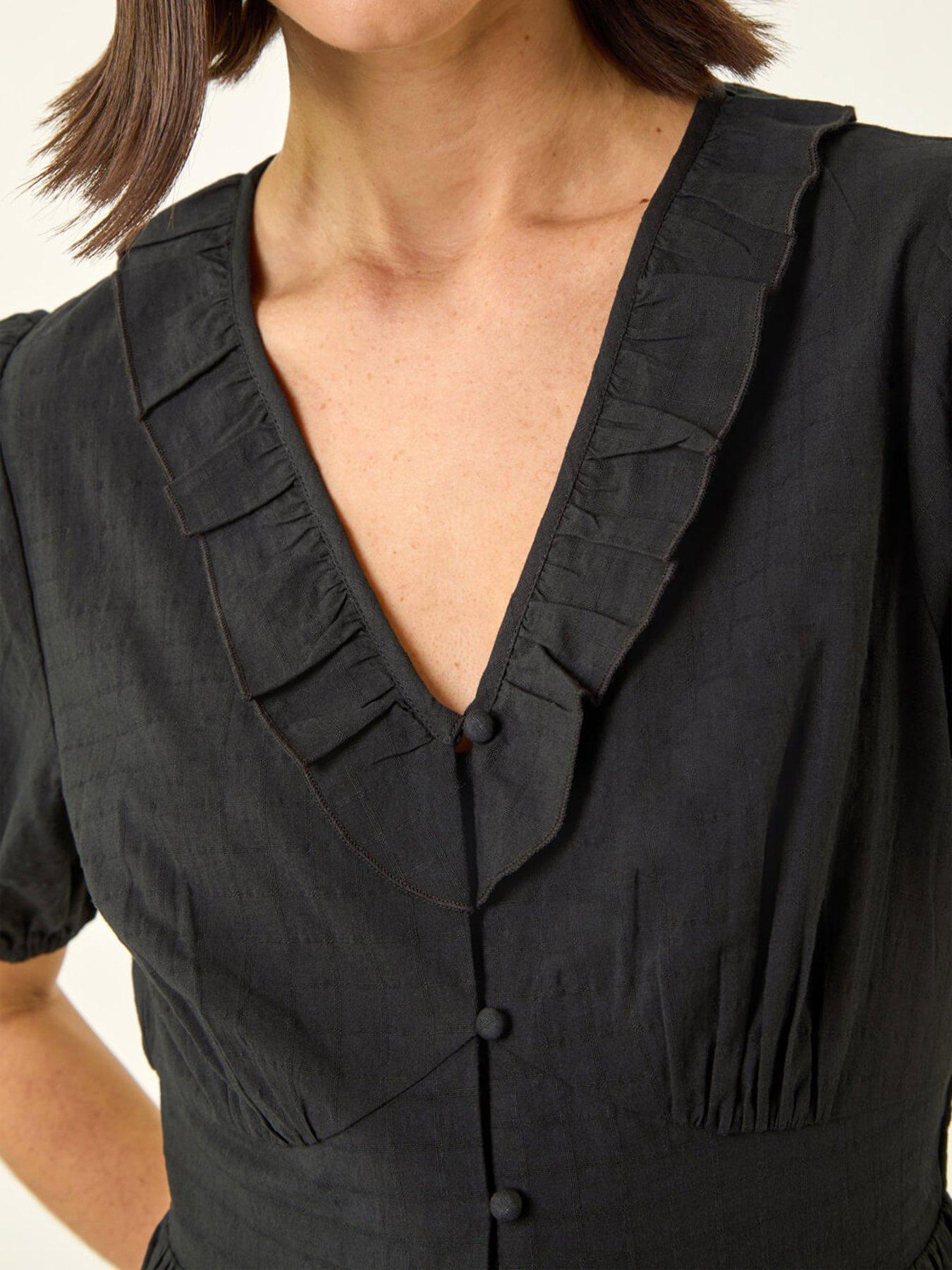 Image 5 of 5 of Roman Textured Frill Midi Dress