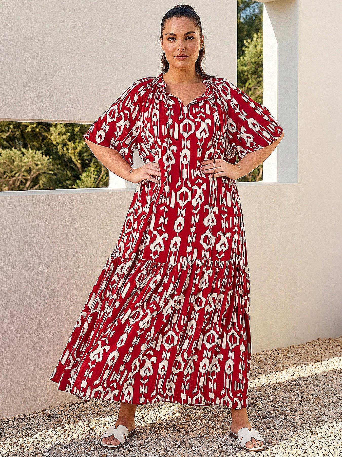 Roman Curve Printed Woven Maxi Dress