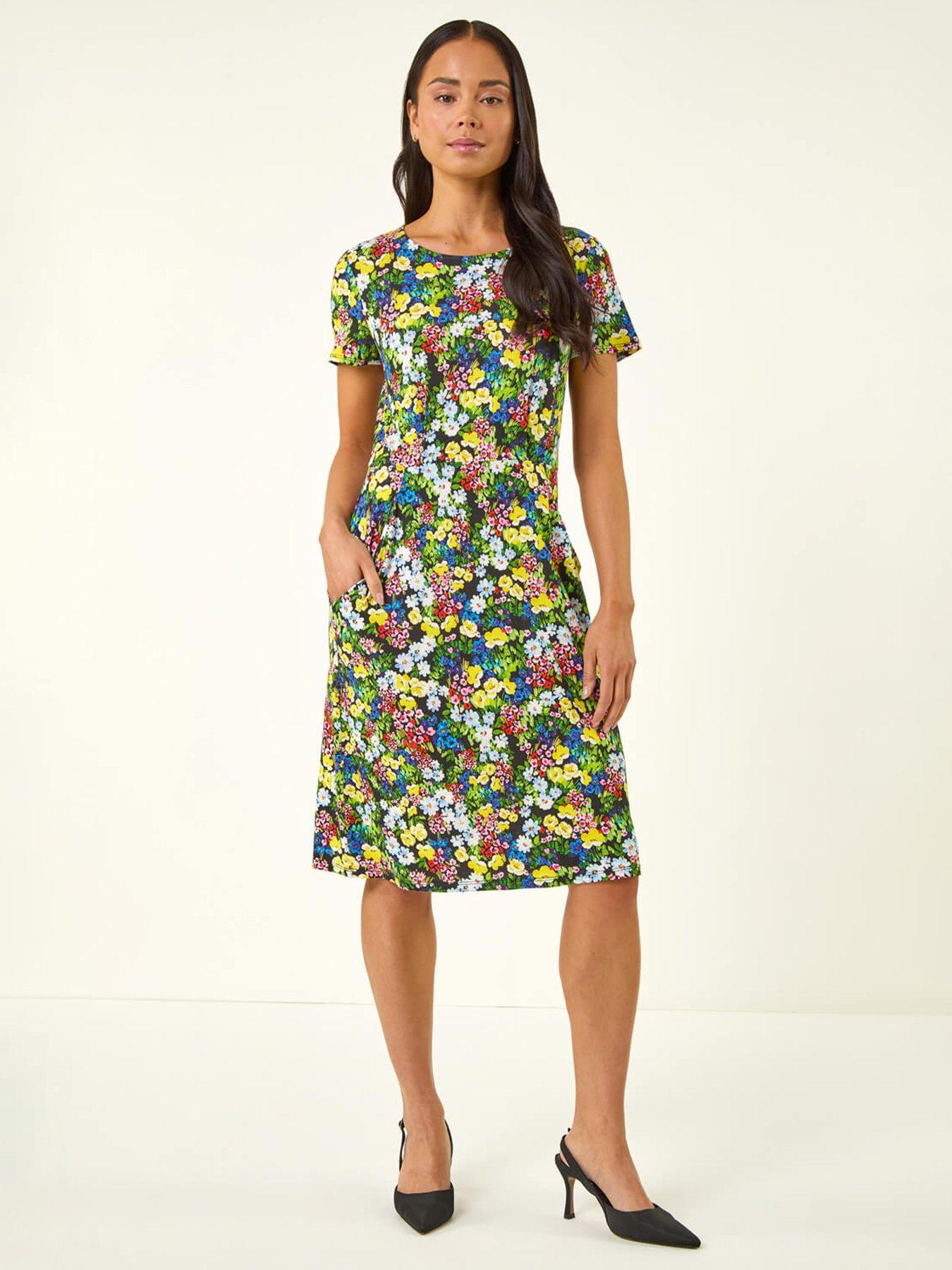 Roman Petite Floral Print Pocket Dress