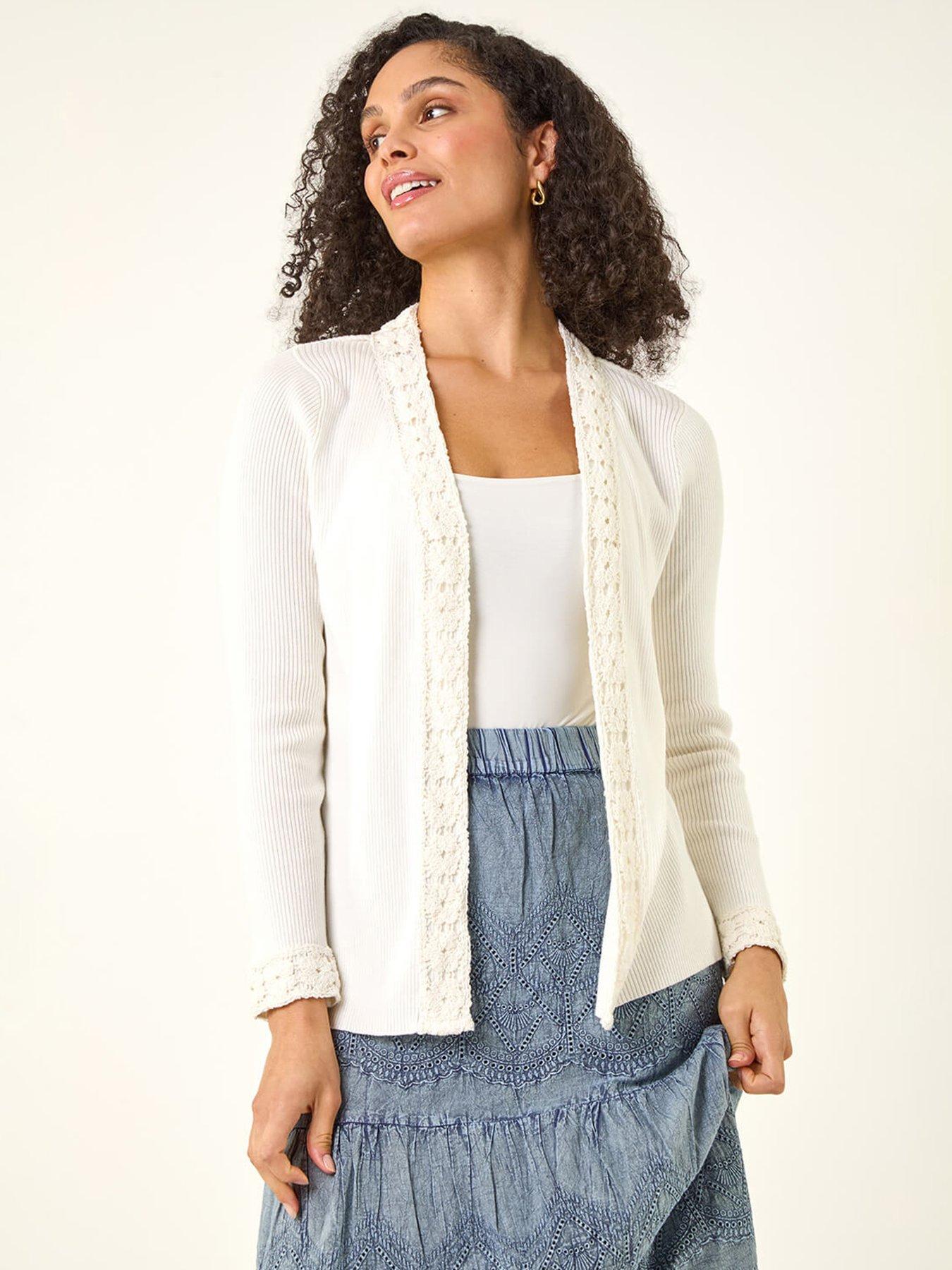 Image 1 of 5 of Roman Crochet Trim Knit Cardigan