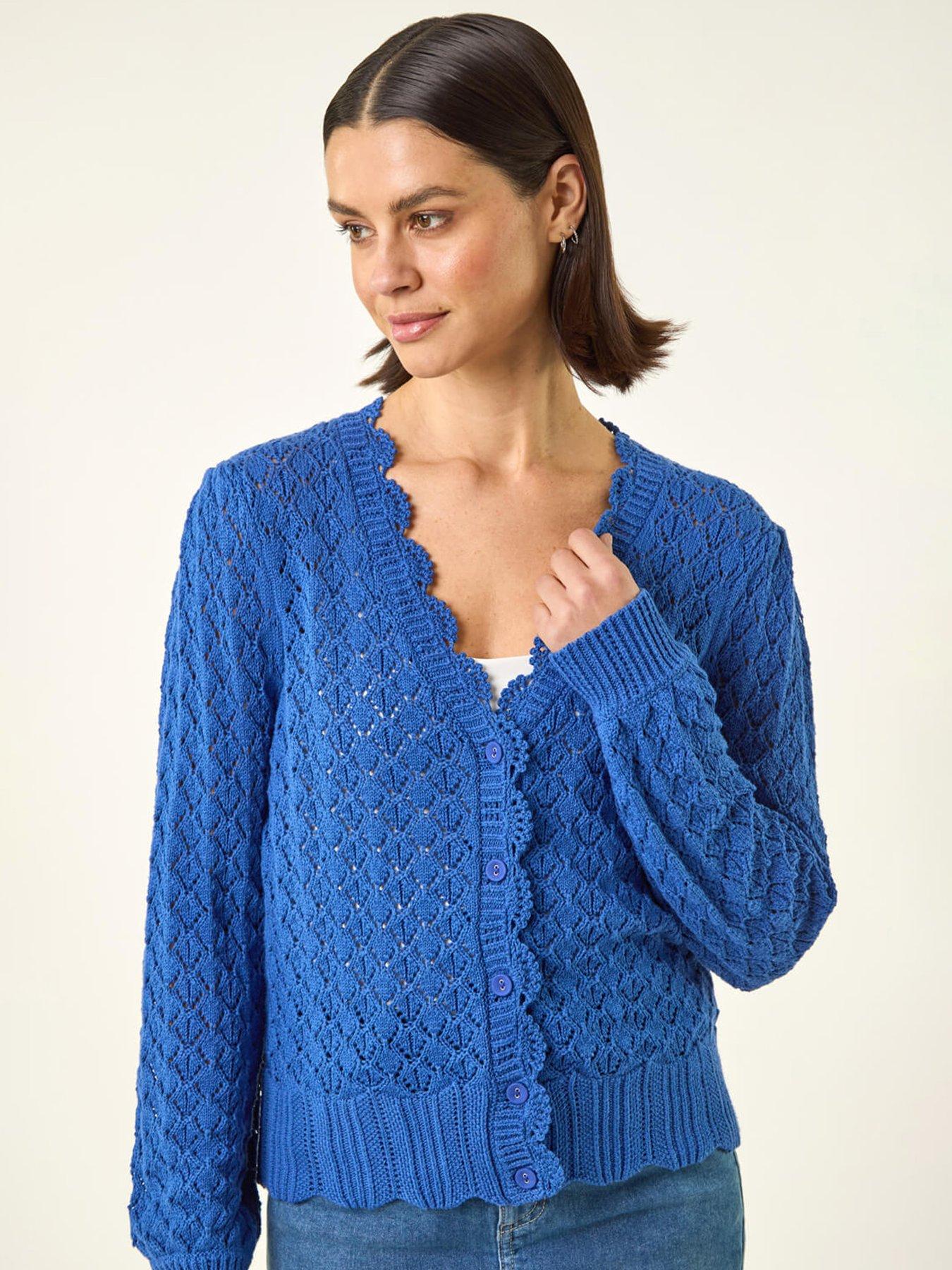 Roman Pointelle Button Knit Cardigan