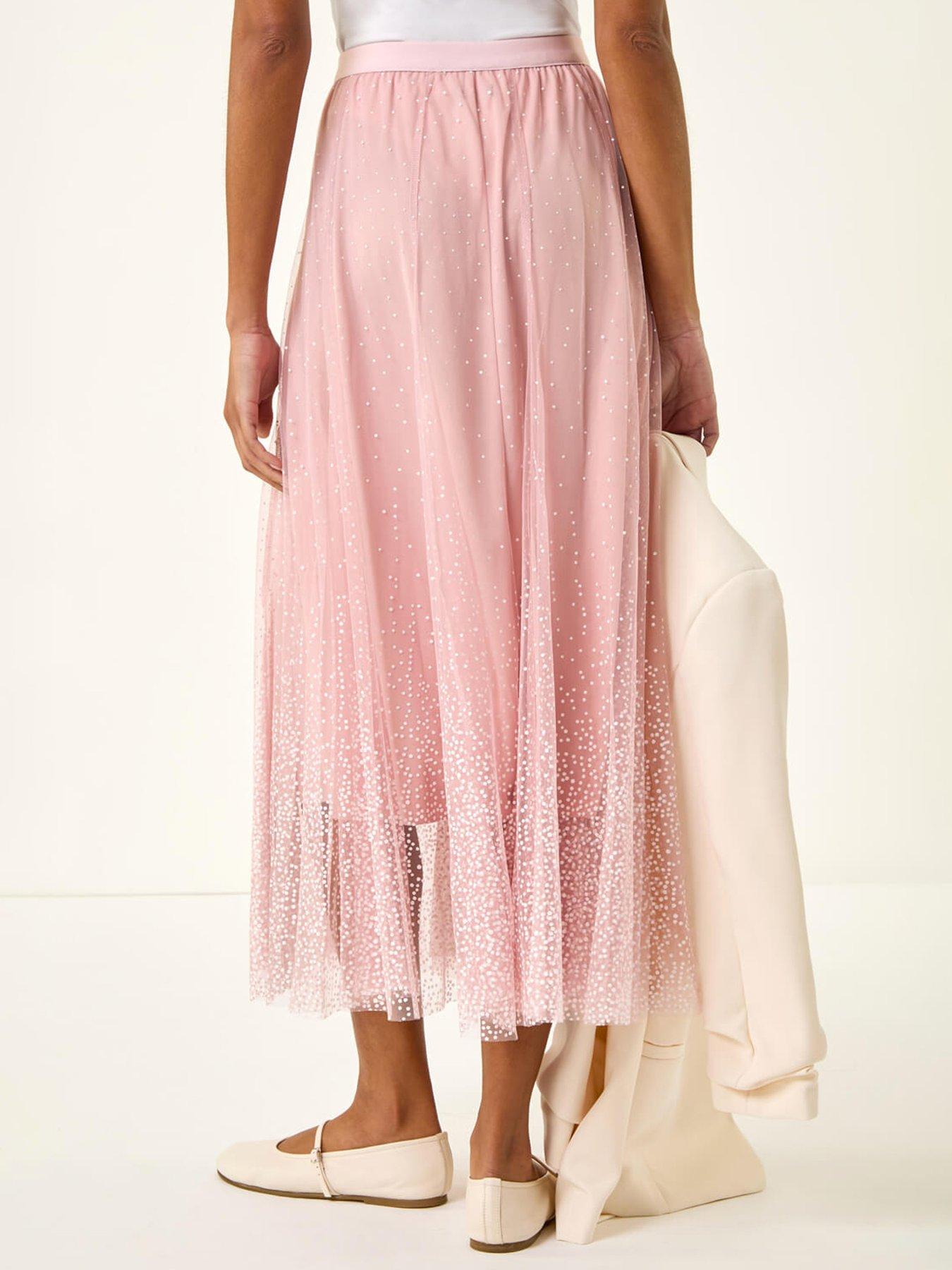 Image 2 of 5 of Roman Polka Dot Print Elasticated Mesh Skirt