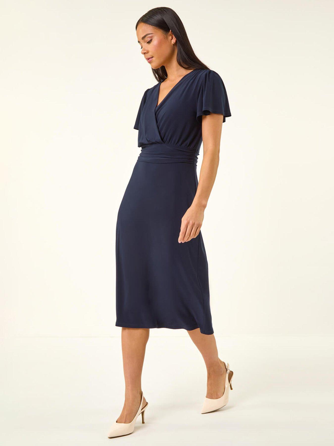 Roman Petite Crossover Stretch Dress