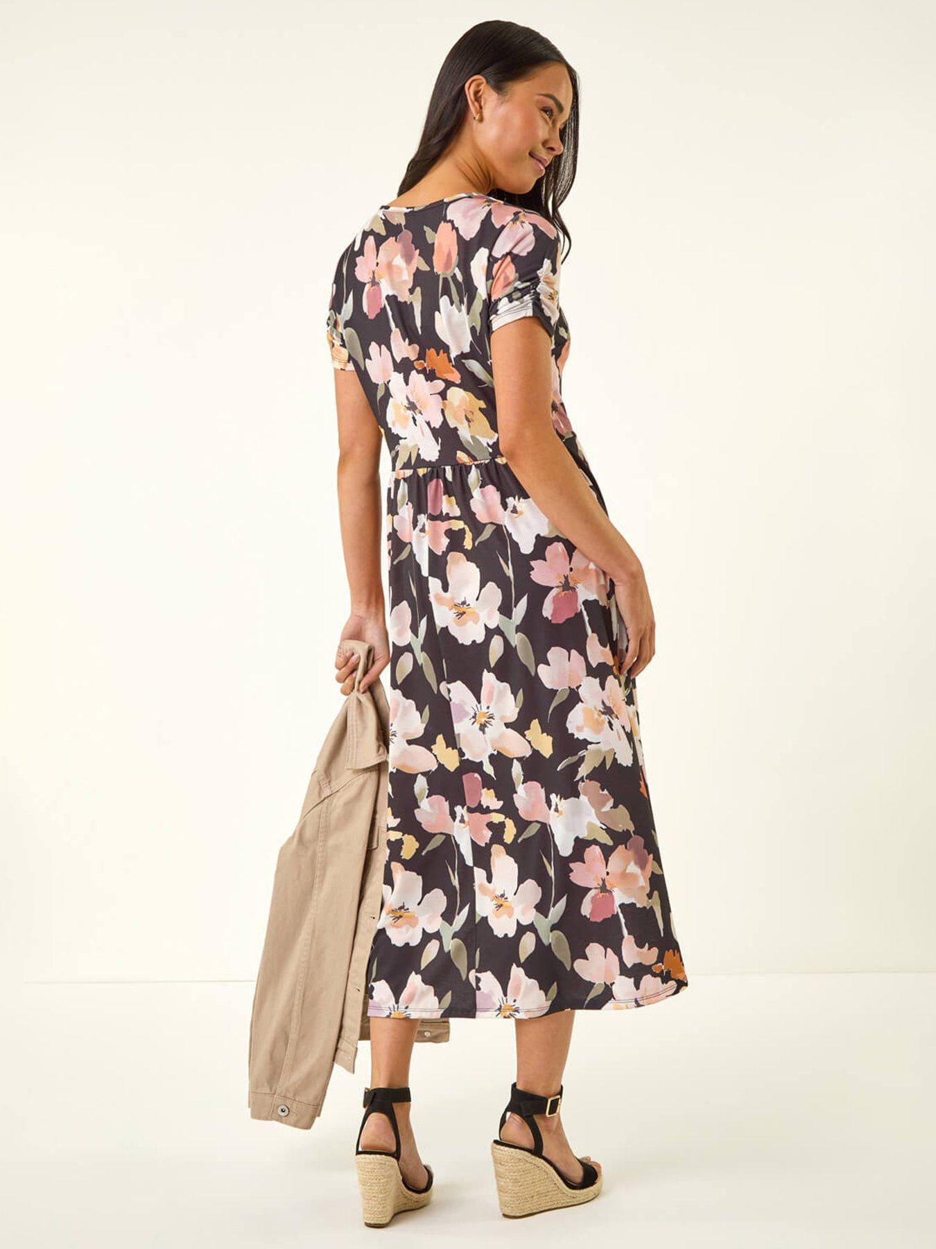 Image 2 of 5 of Roman Petite Floral Pocket Midi Dress
