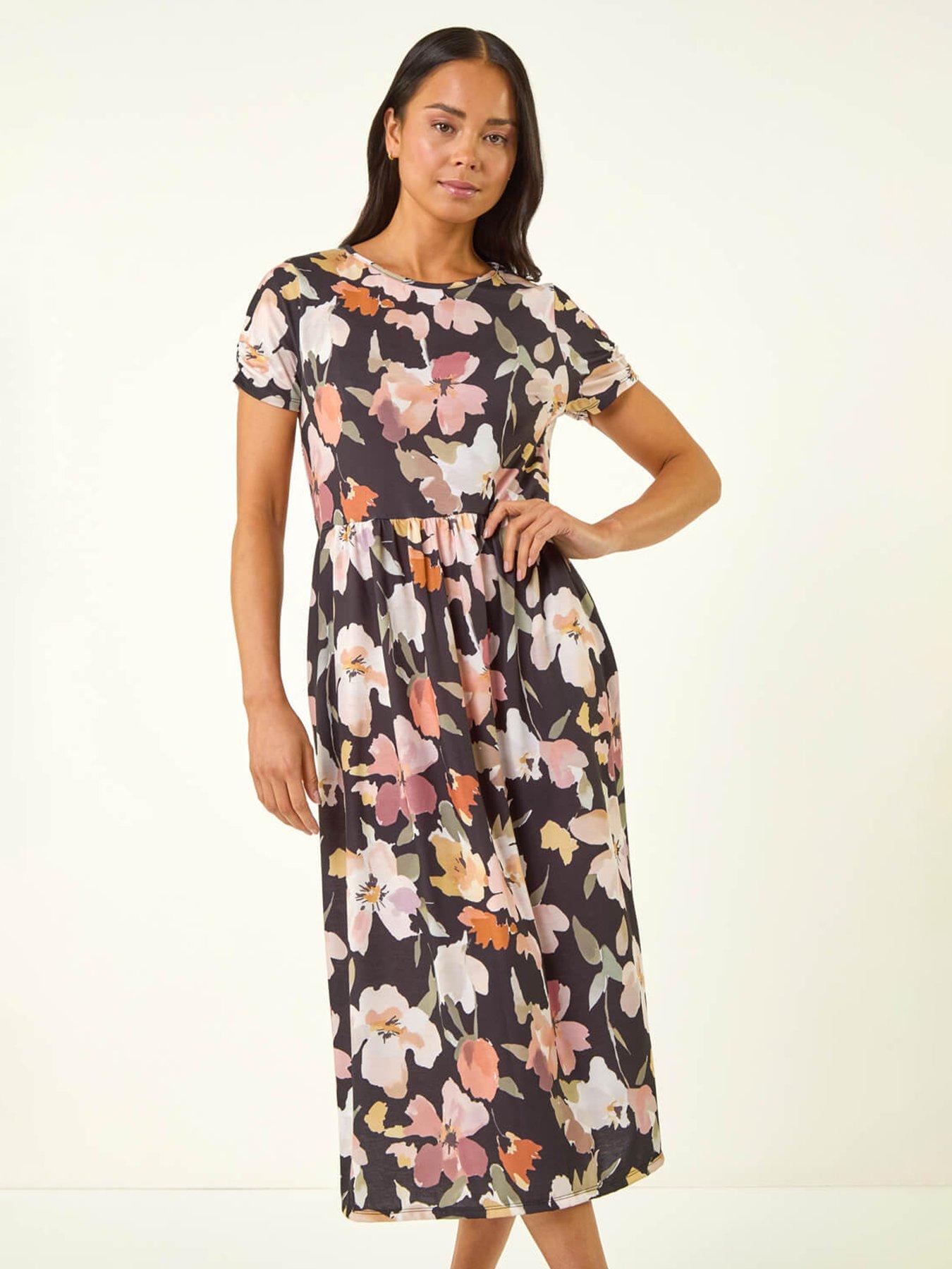 Image 3 of 5 of Roman Petite Floral Pocket Midi Dress