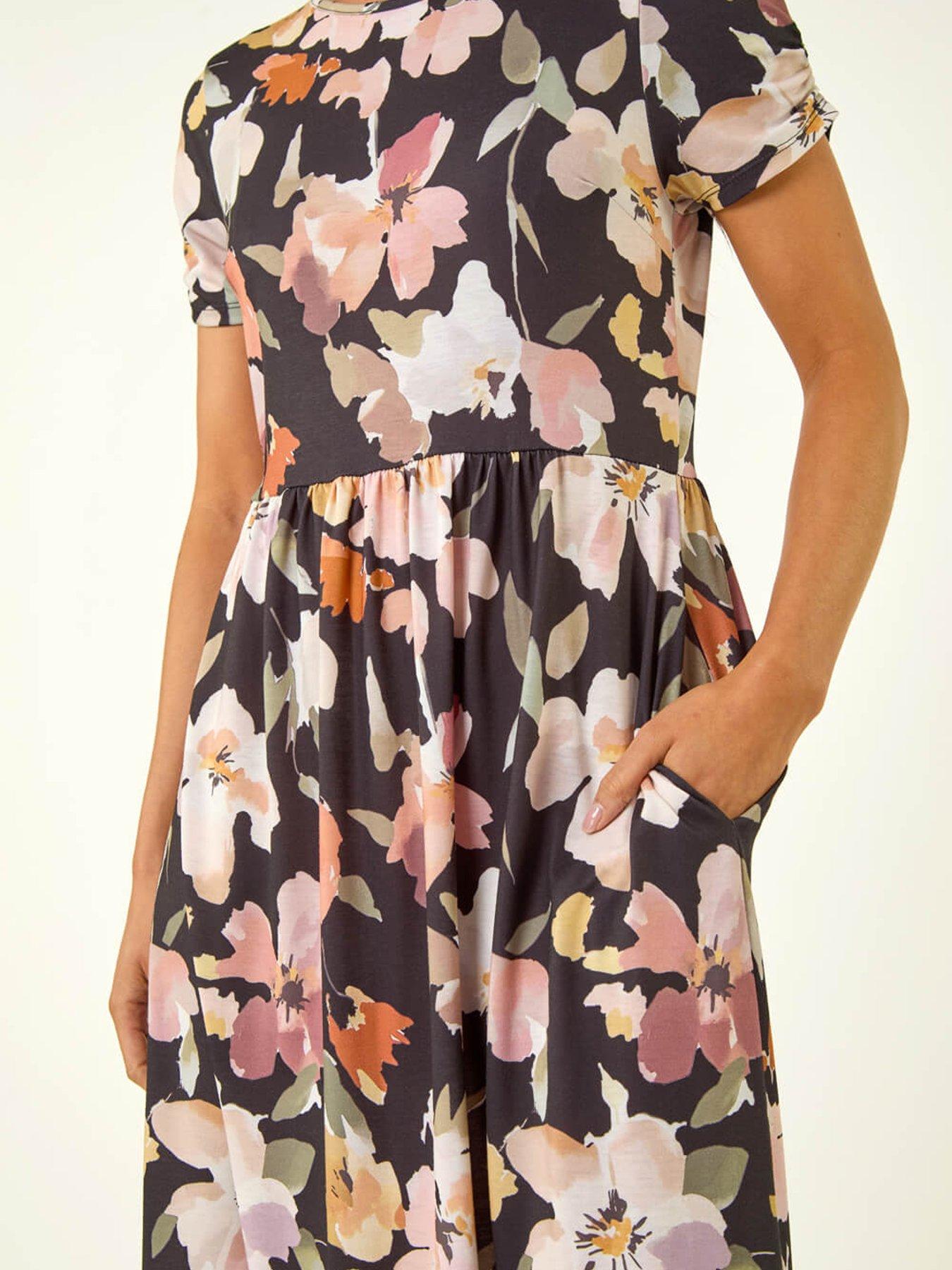 Image 5 of 5 of Roman Petite Floral Pocket Midi Dress