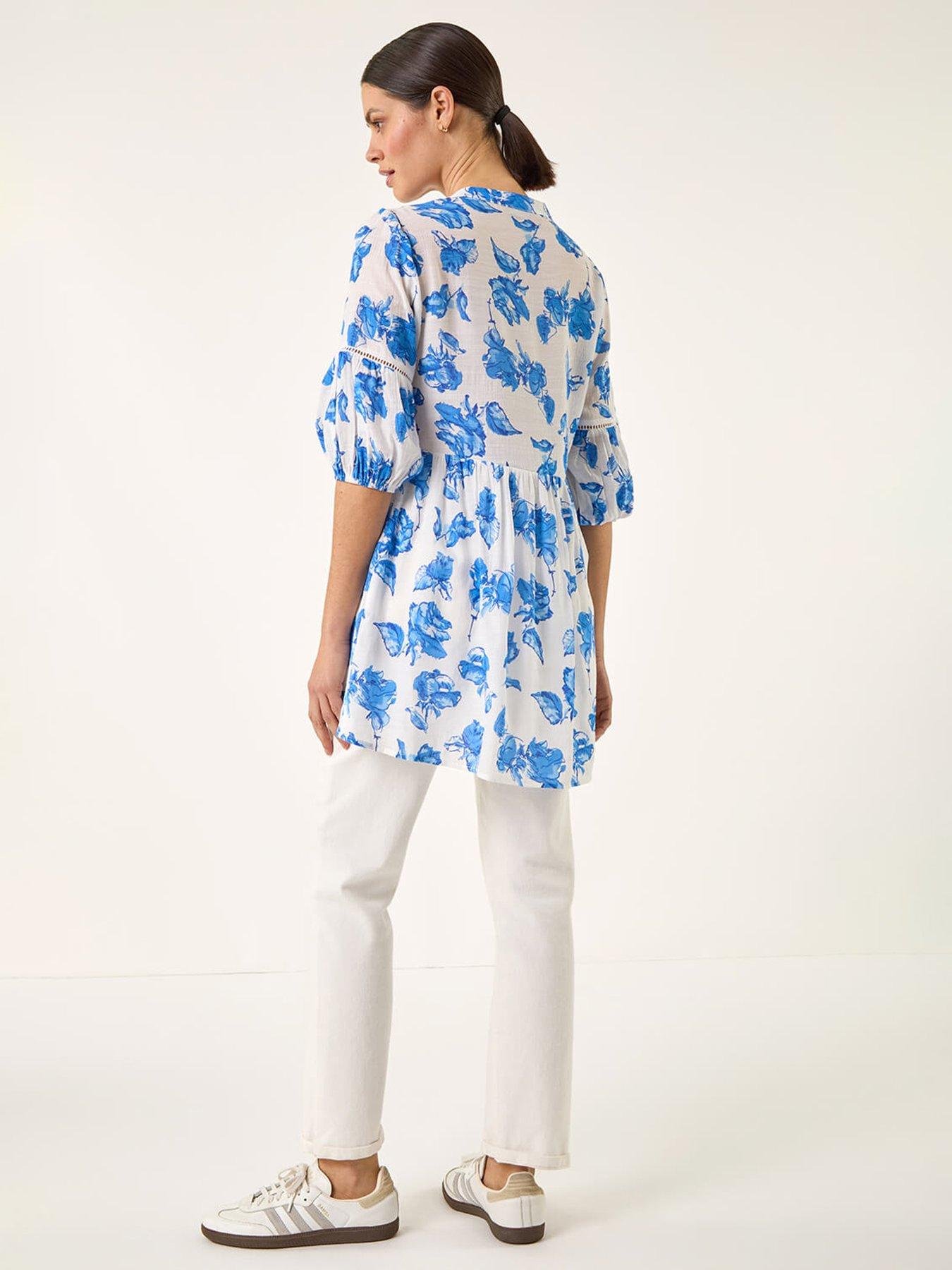 Image 2 of 5 of Roman Floral Print Tunic Top
