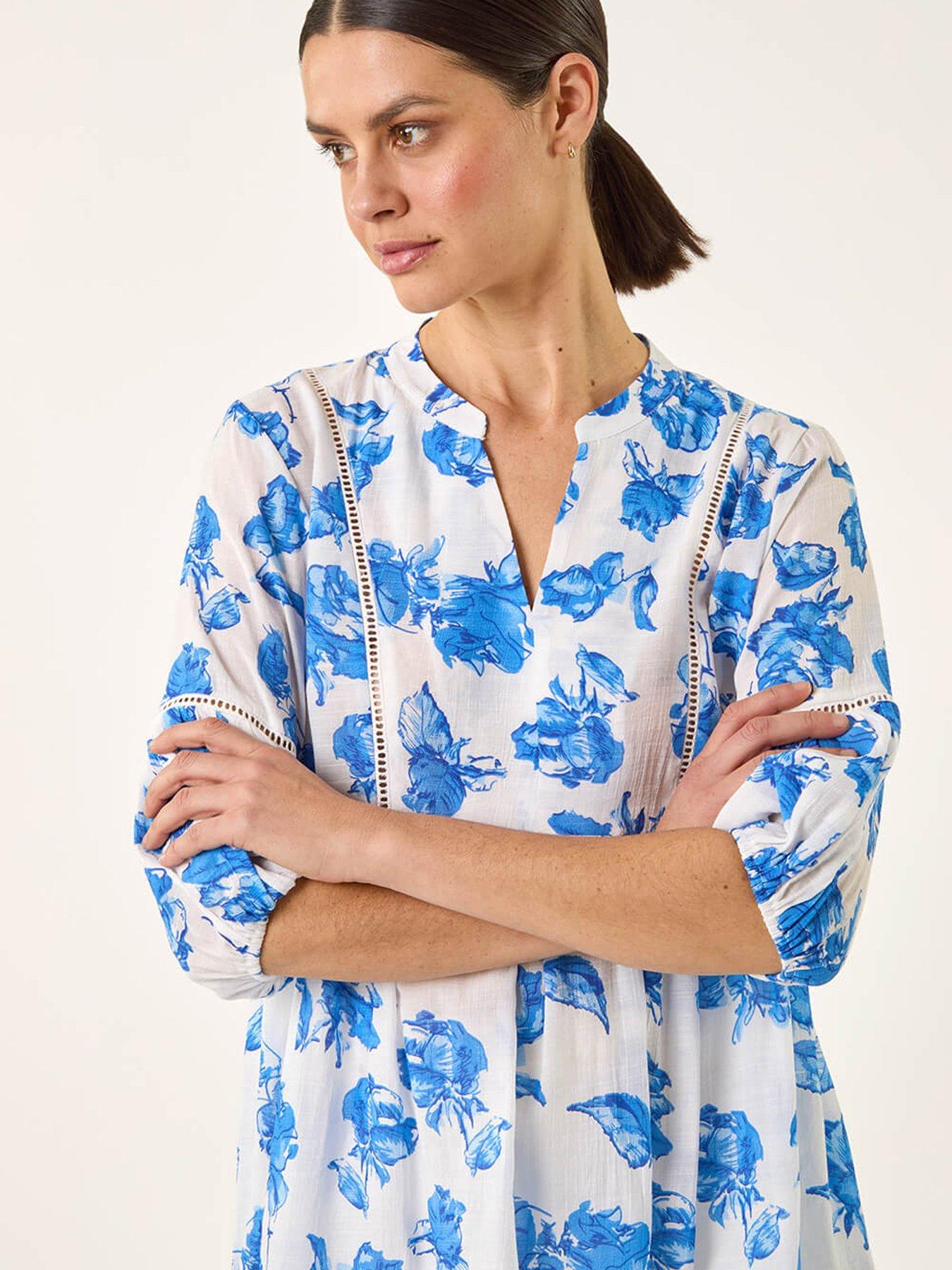 Image 4 of 5 of Roman Floral Print Tunic Top