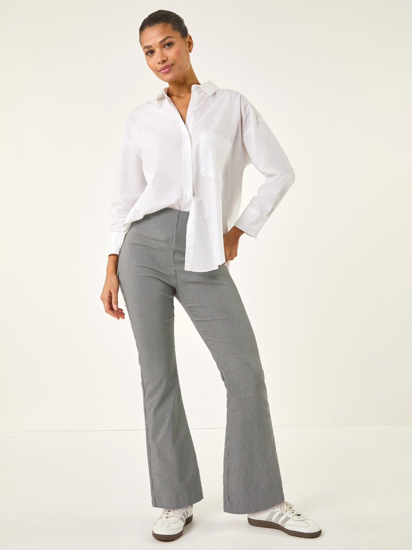 Image 3 of 5 of Roman Dogtooth Stretch Wide Leg Trouser
