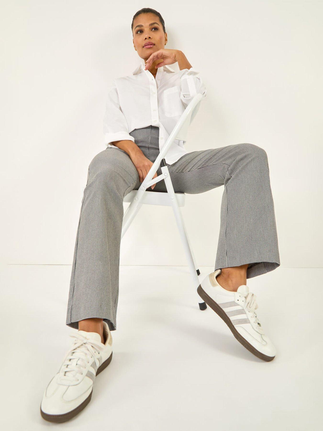 Image 4 of 5 of Roman Dogtooth Stretch Wide Leg Trouser