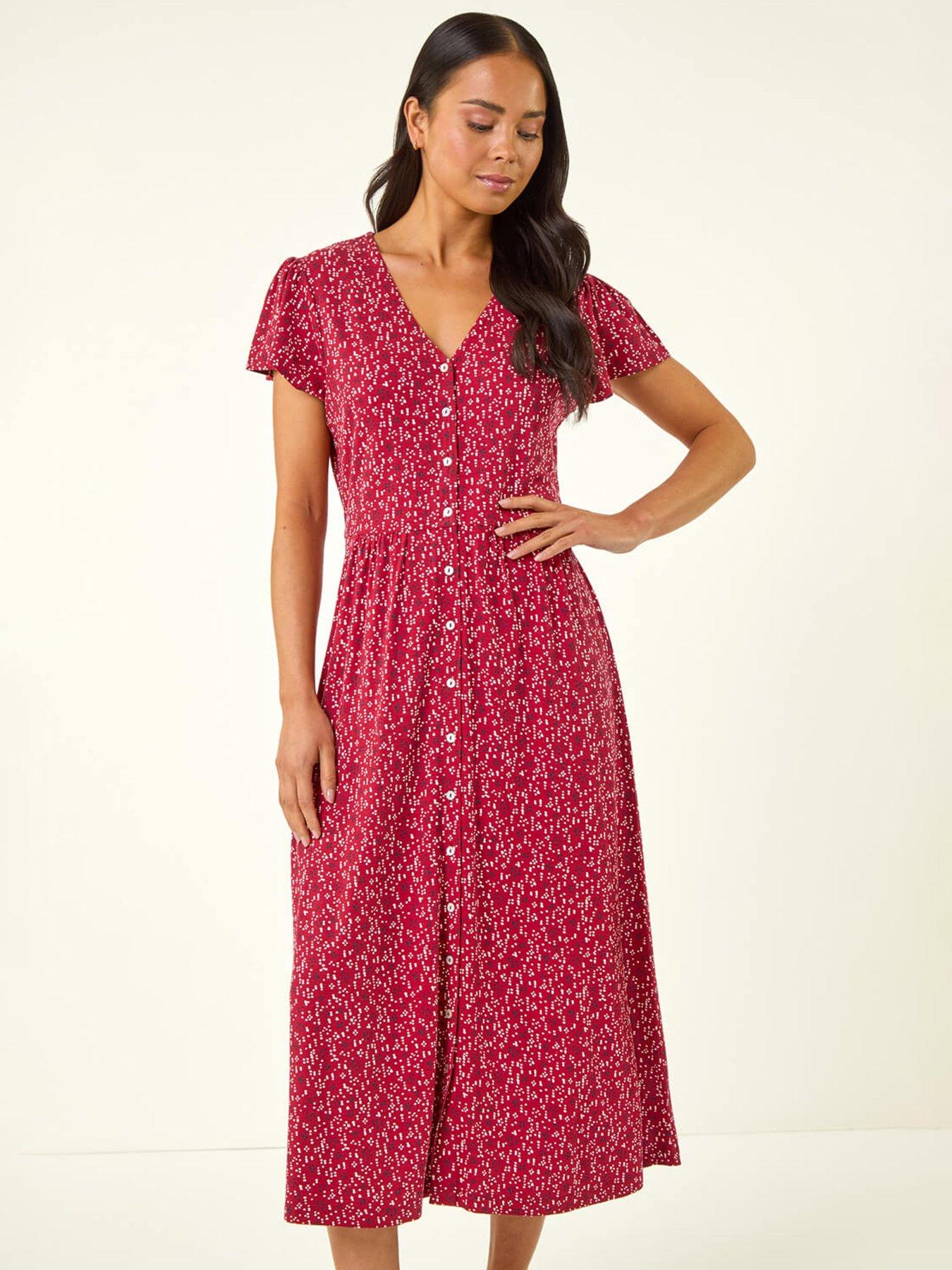 Image 3 of 5 of Roman Petite Abstract Spot Midi Dress