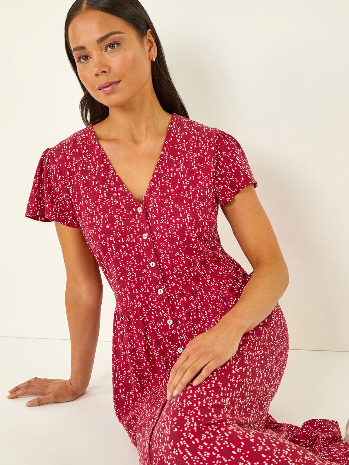 Image 4 of 5 of Roman Petite Abstract Spot Midi Dress