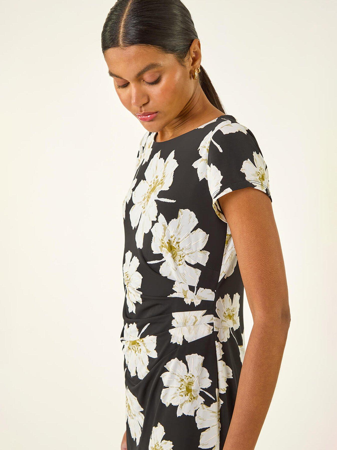 Image 4 of 5 of Roman Floral Gathered Shift Dress
