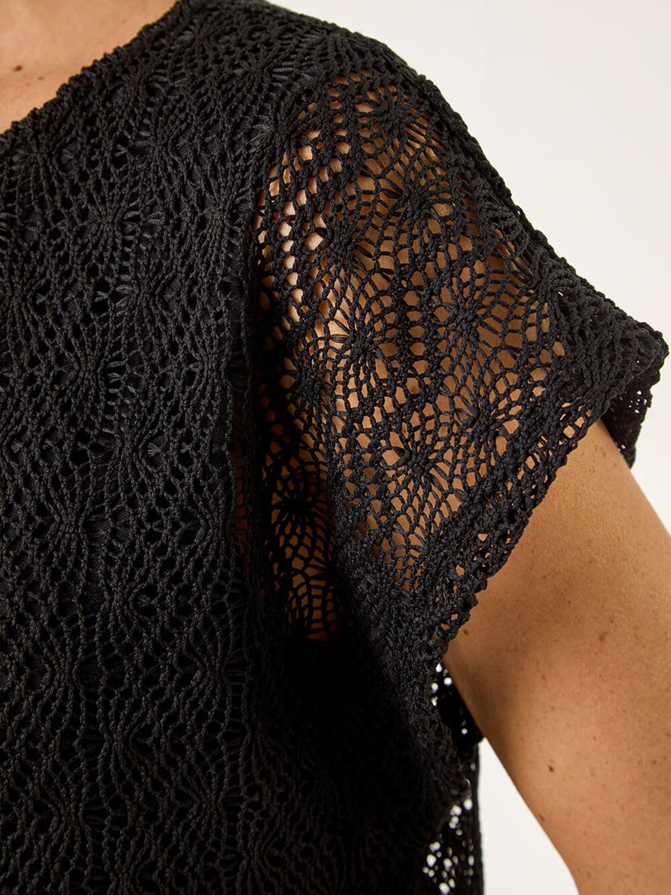 Image 5 of 5 of Roman Lace Overlay Stretch Top