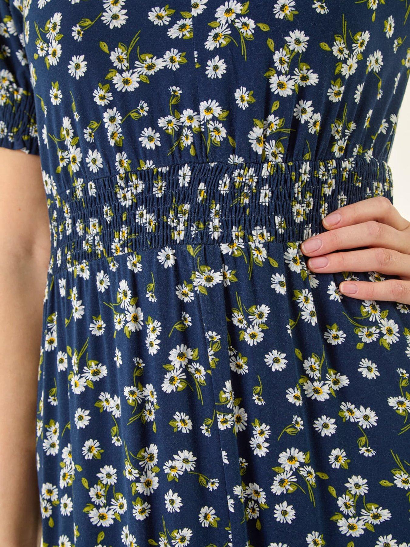 Image 5 of 5 of Roman Ditsy V-neck Midi Dress