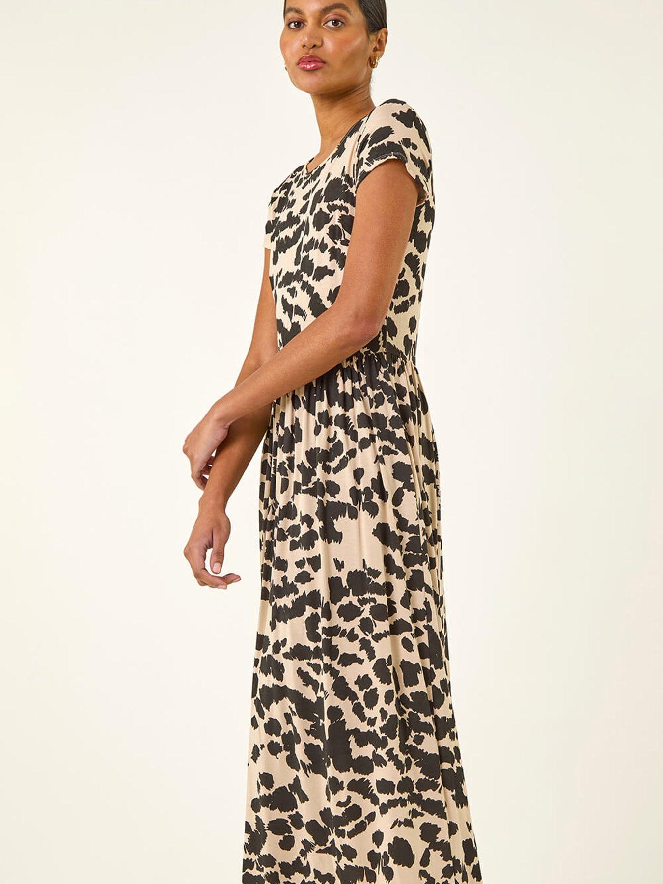 Image 3 of 5 of Roman Abstract Print Stretch Midi Dress