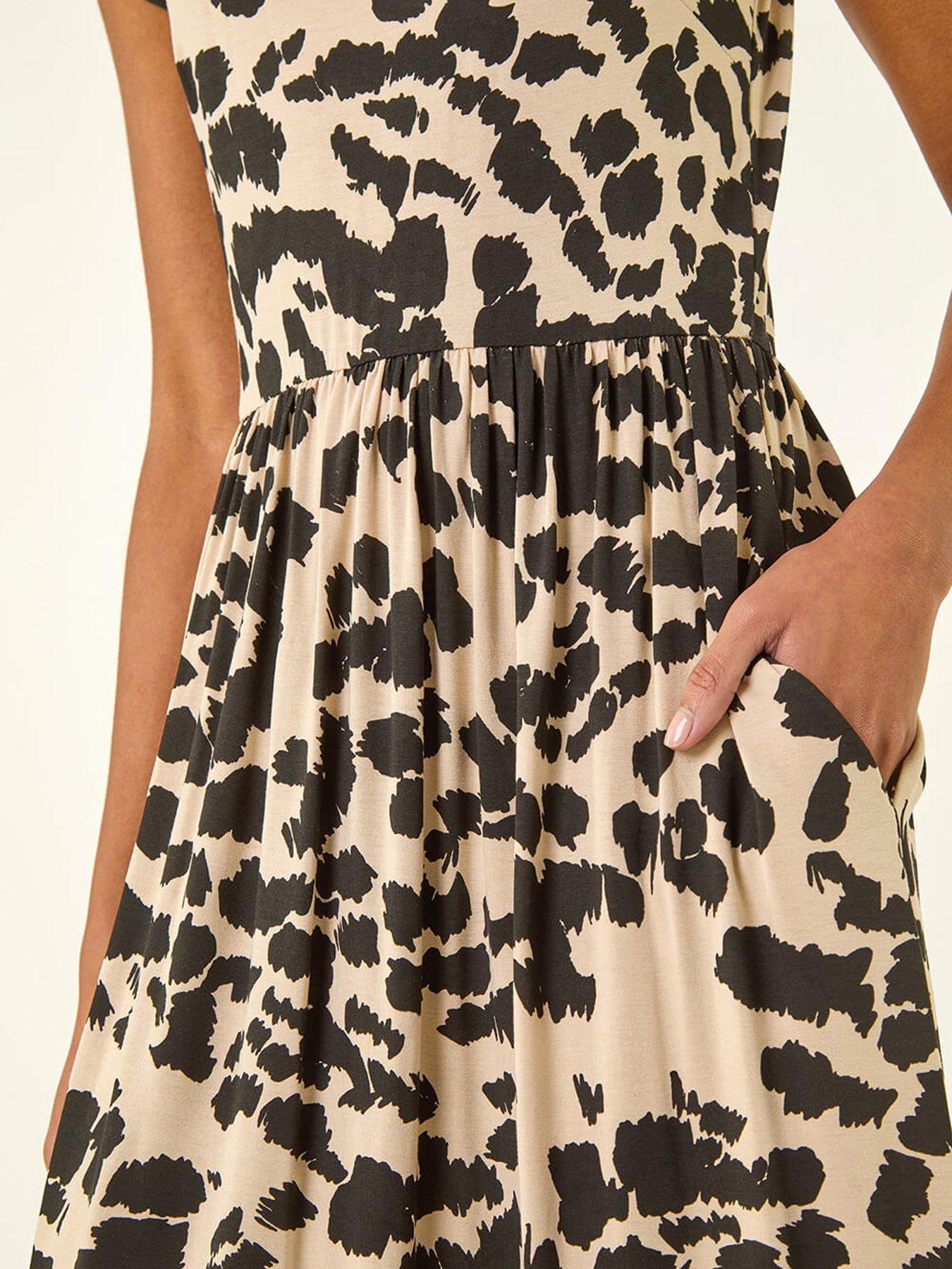Image 5 of 5 of Roman Abstract Print Stretch Midi Dress