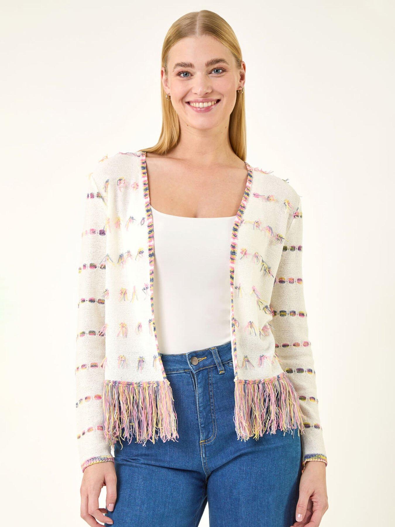 Roman Fringe Light Knit Cardigan