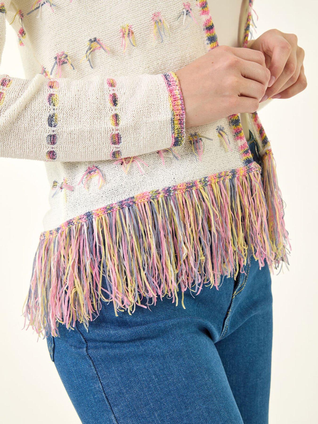 Image 5 of 5 of Roman Fringe Light Knit Cardigan