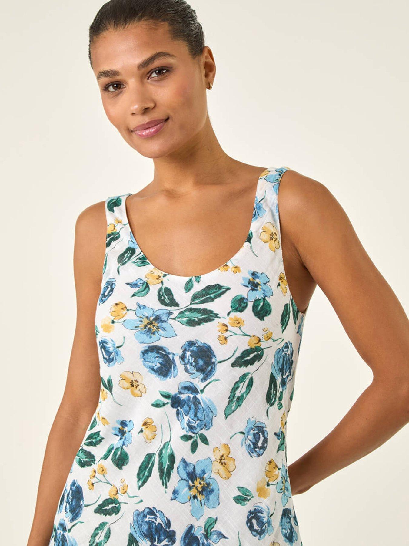 Image 4 of 5 of Roman Floral Print Double Layer Dress