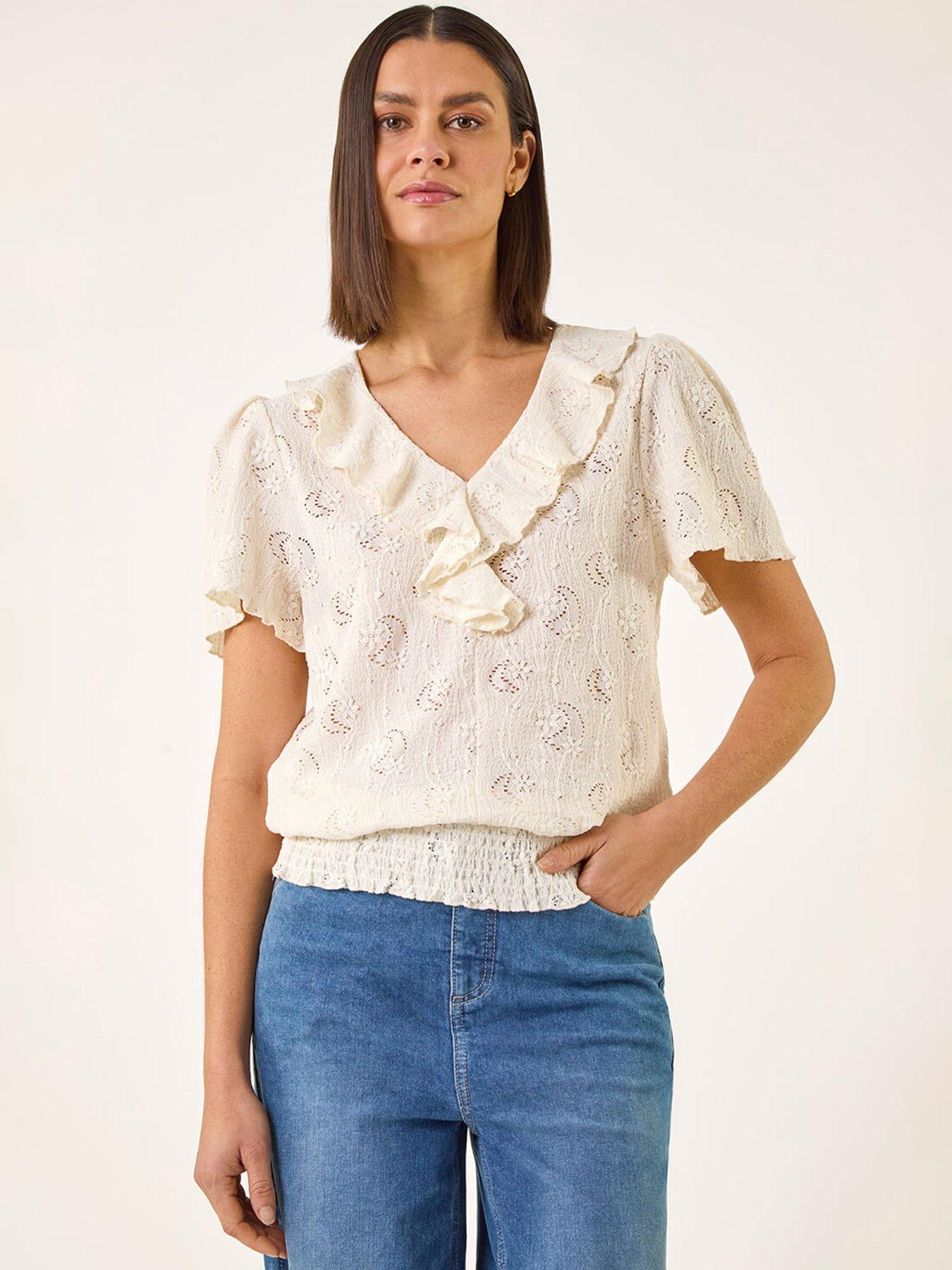 Roman Textured Frill Top