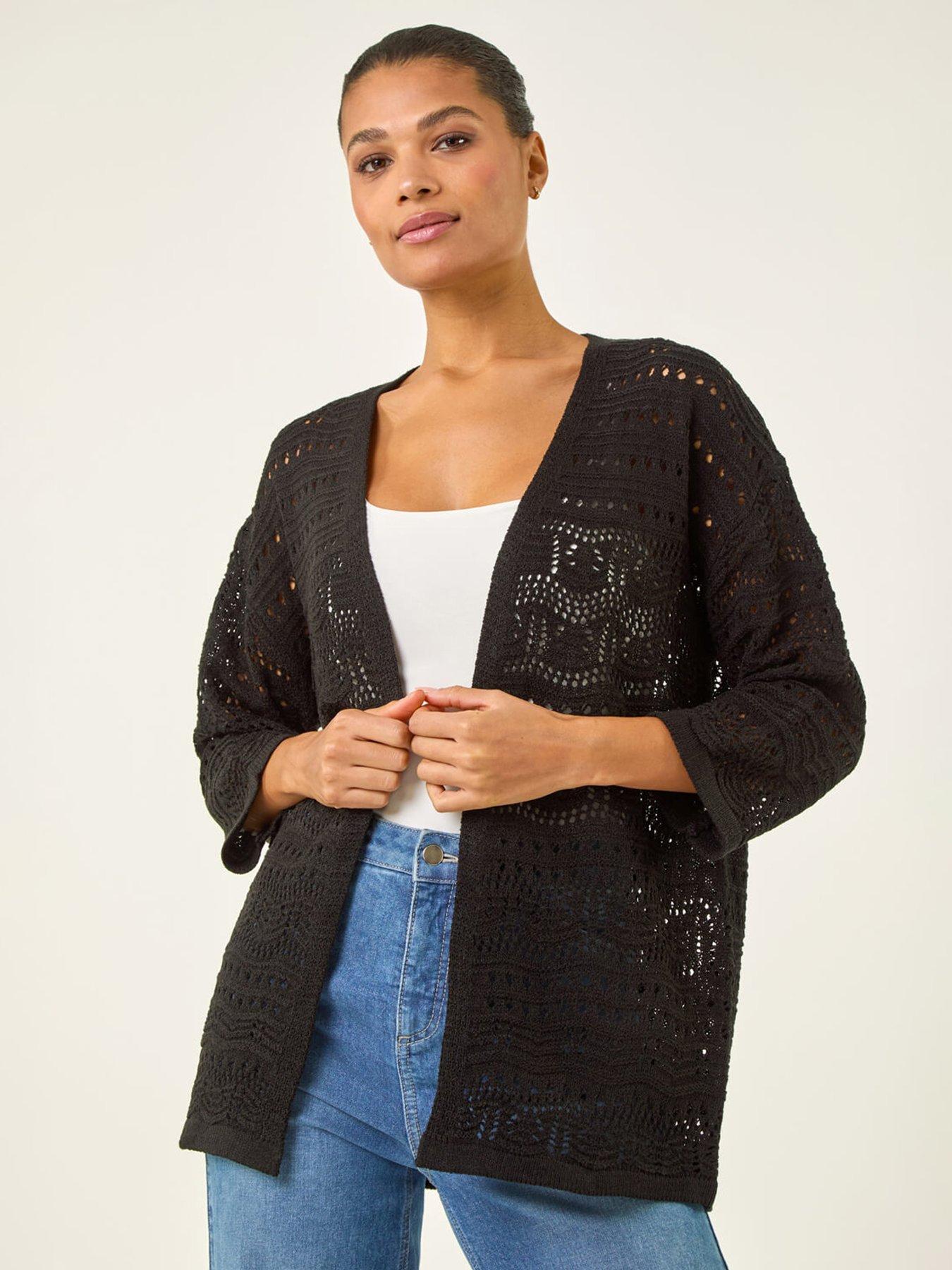 Roman 3/4 Sleeve Stitch Detail Cardigan