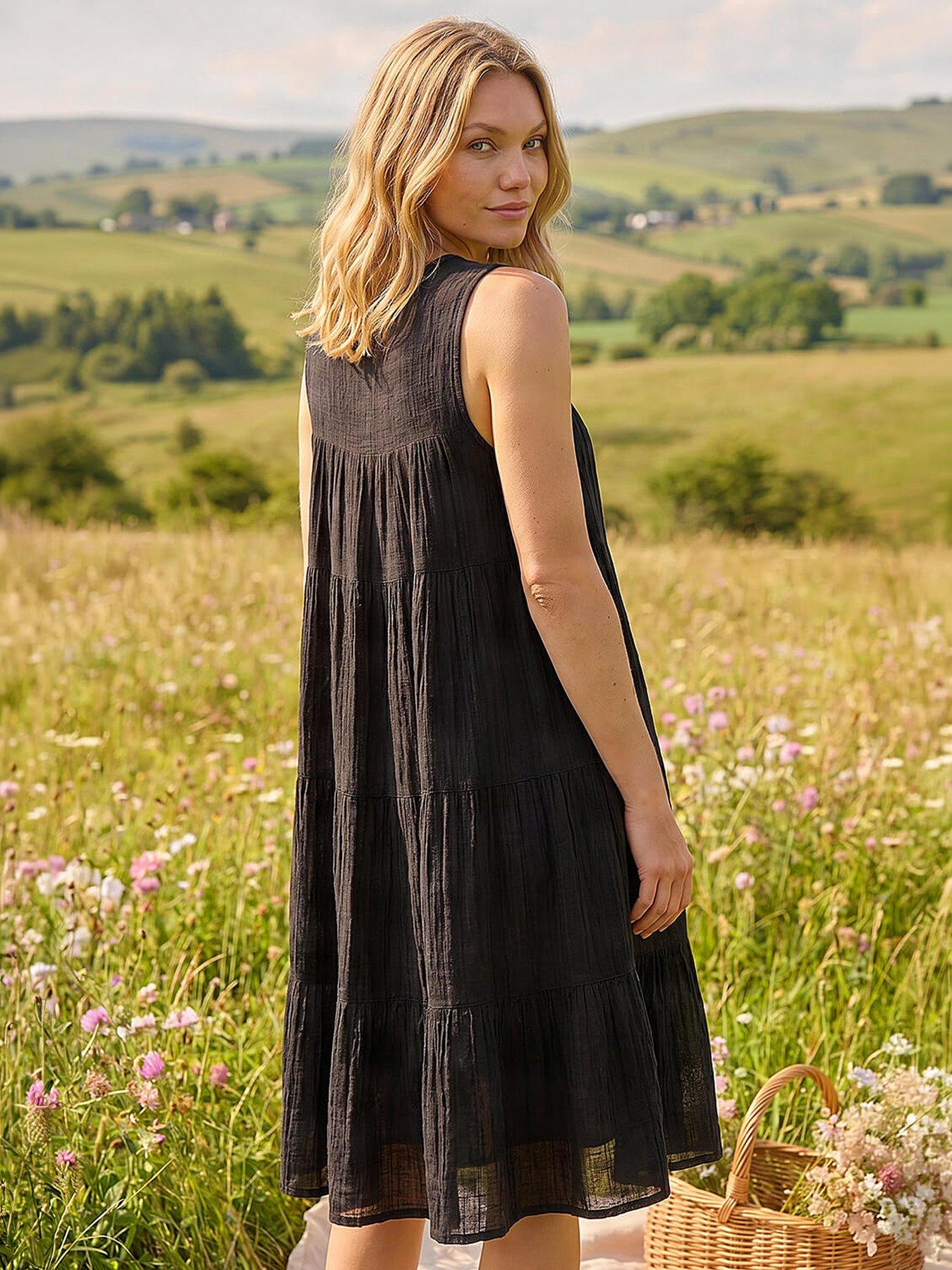 Image 3 of 4 of Roman Cotton Trim Detail&nbsp;Dress