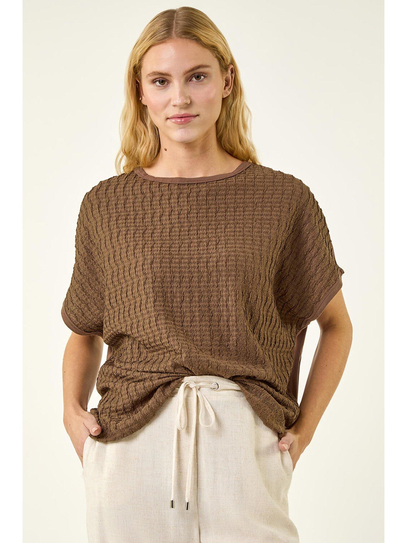 Image 1 of 5 of Roman Textured Stretch Tunic Top