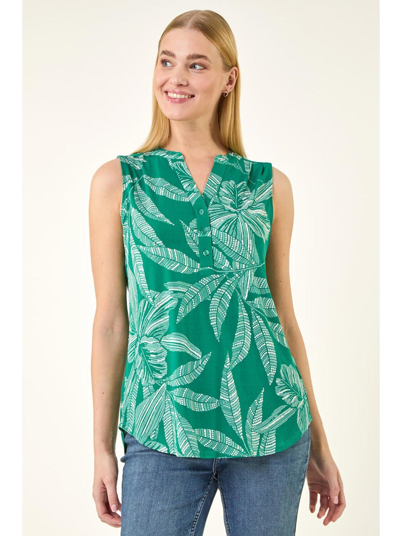 Roman Floral Puff Print Stretch Vest