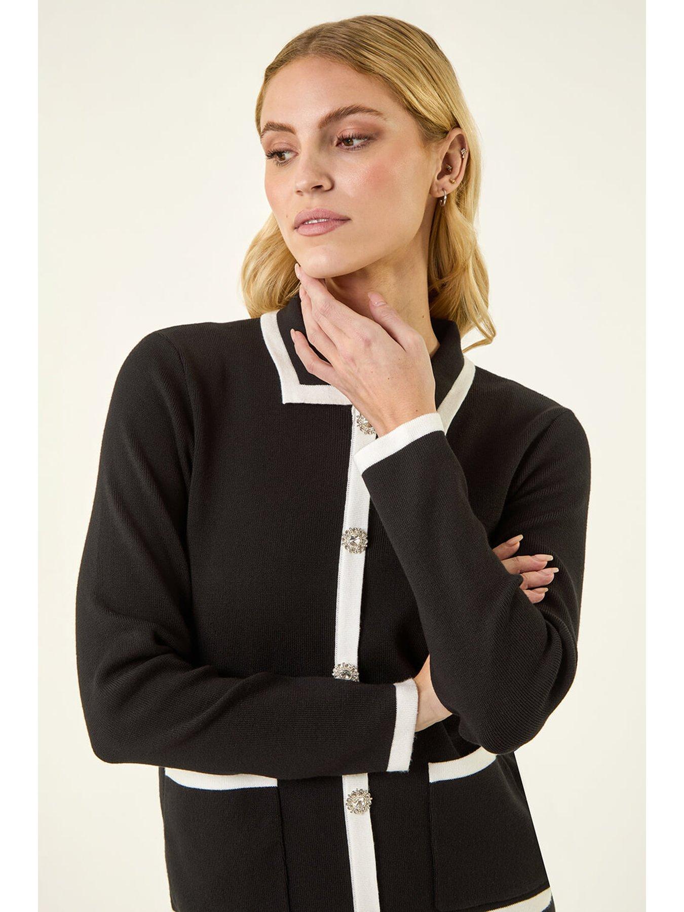 Image 4 of 5 of Roman Diamante Button Knit Jacket