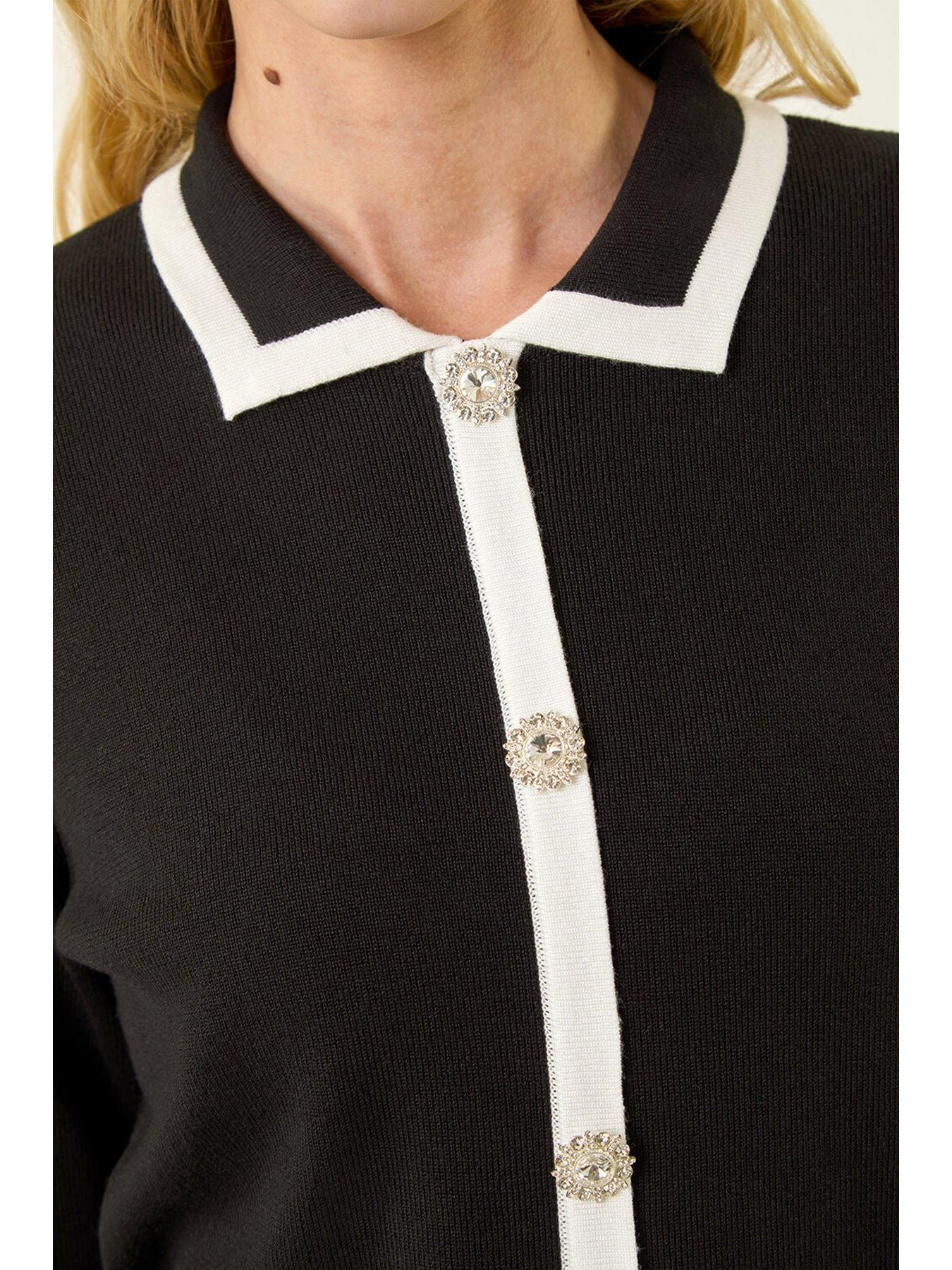 Image 5 of 5 of Roman Diamante Button Knit Jacket