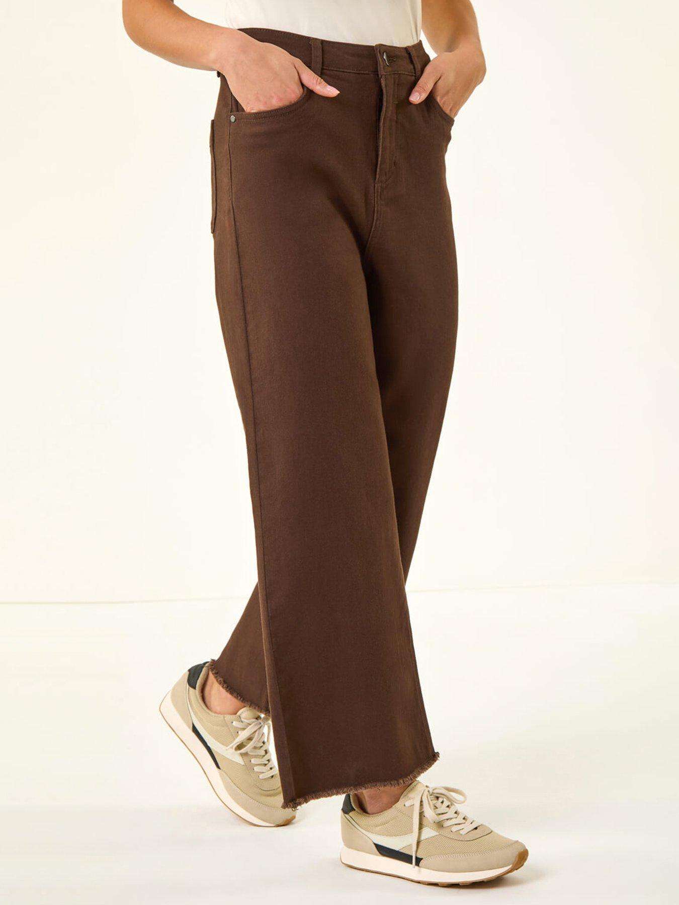 Roman Petite Cotton Frayed Hem Trouser