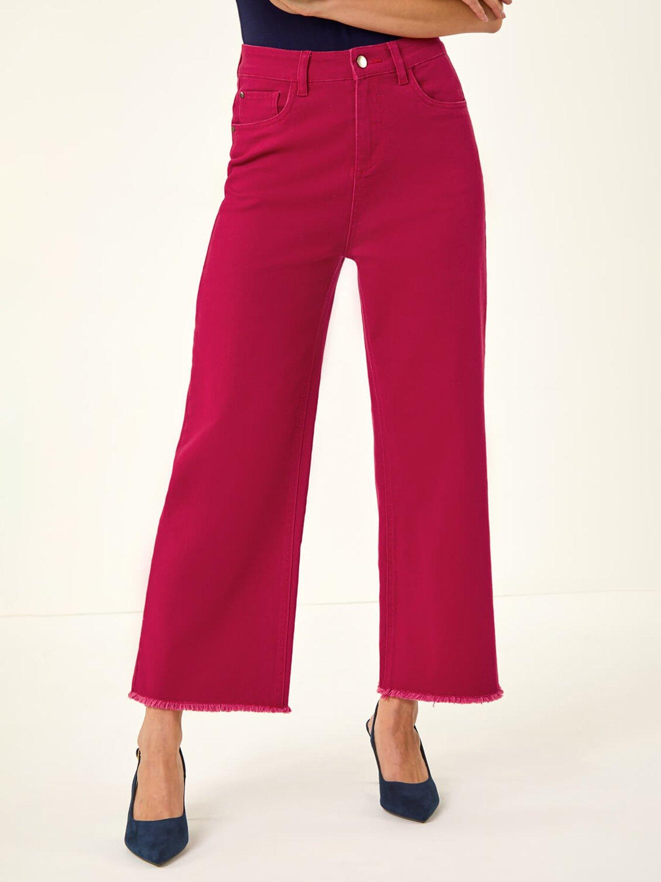Roman Petite Cotton Frayed Hem Trouser