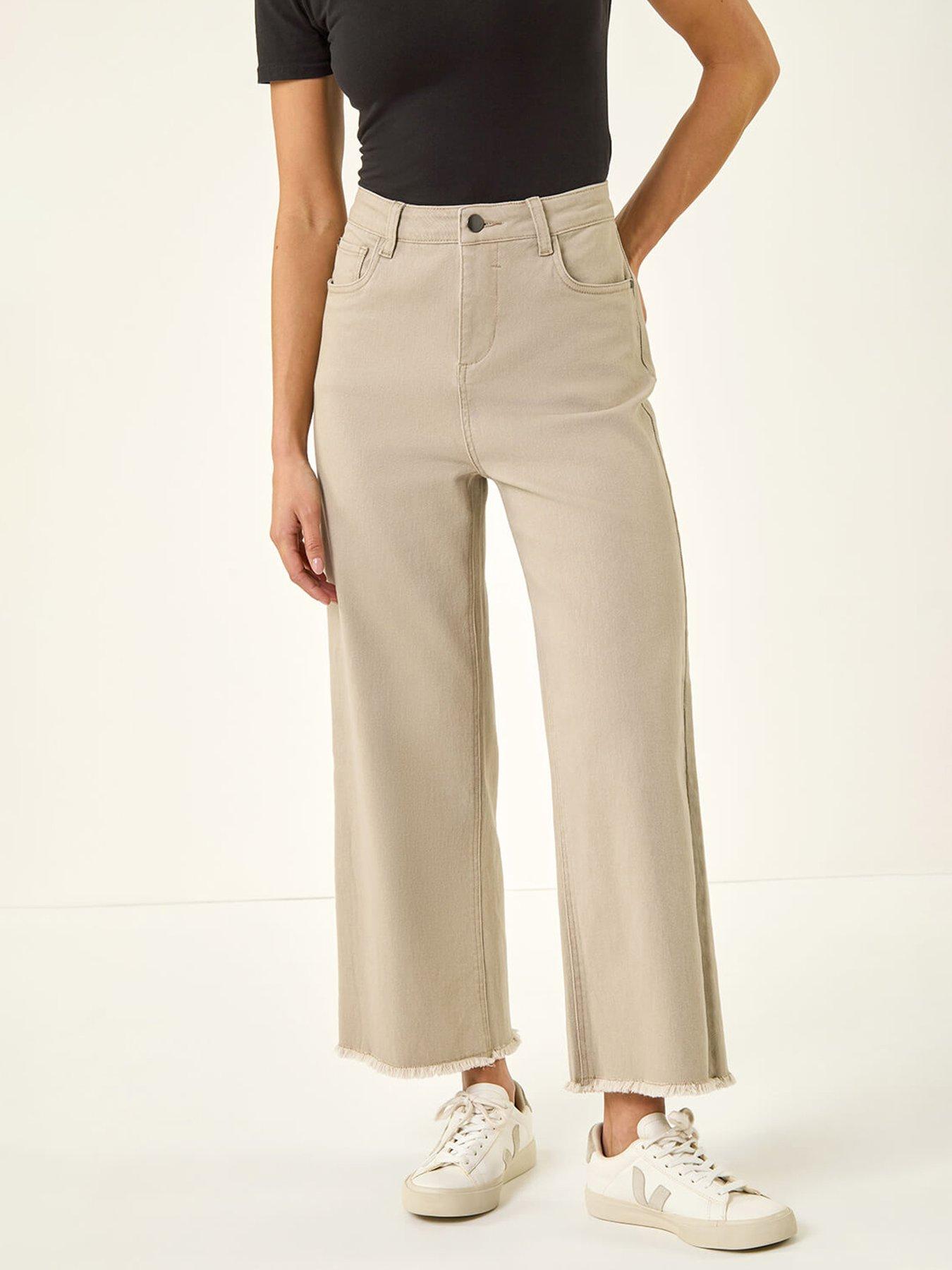 Roman Petite Cotton Frayed Hem Trouser