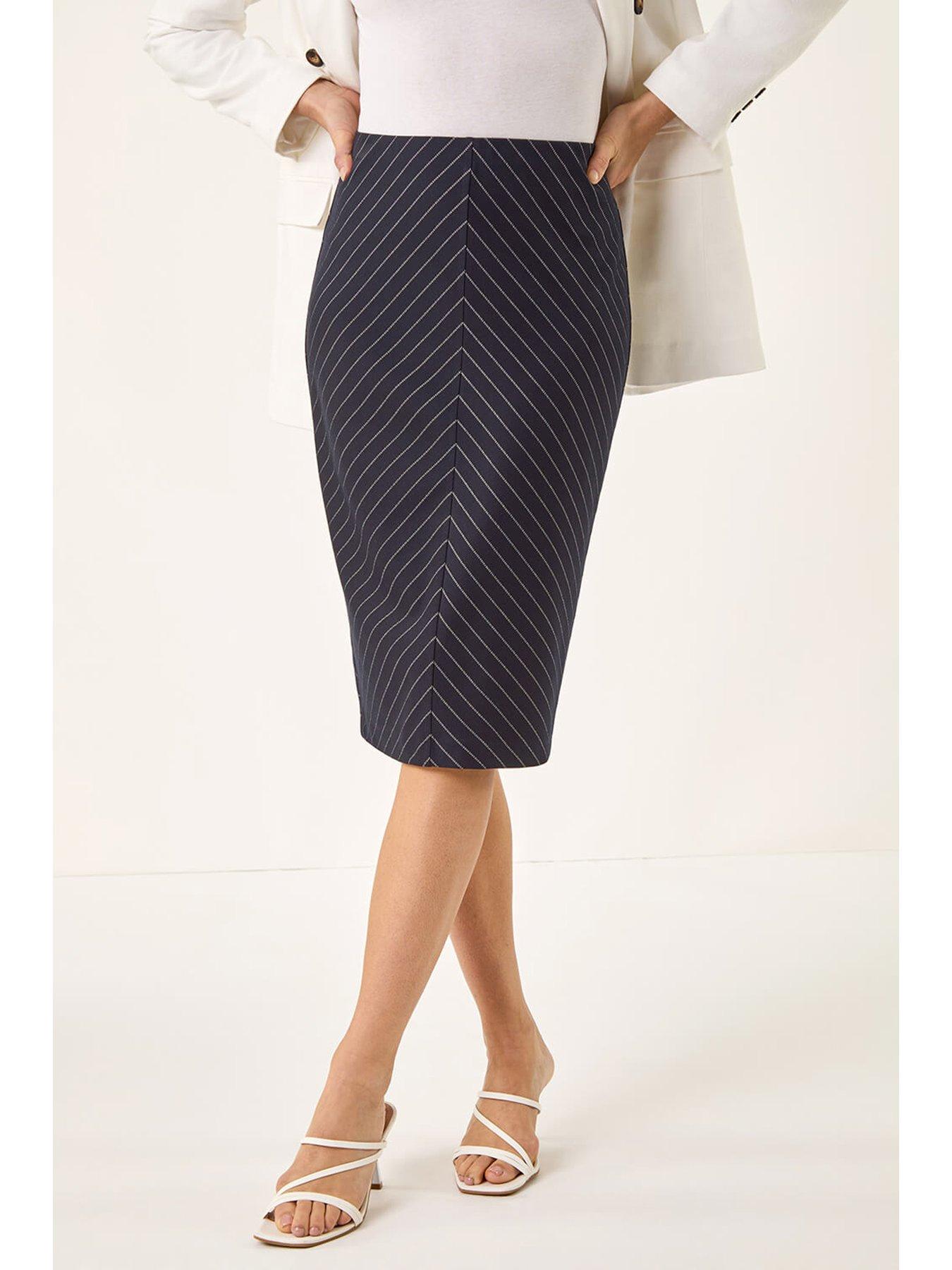 Roman Chevron Pencil Skirt
