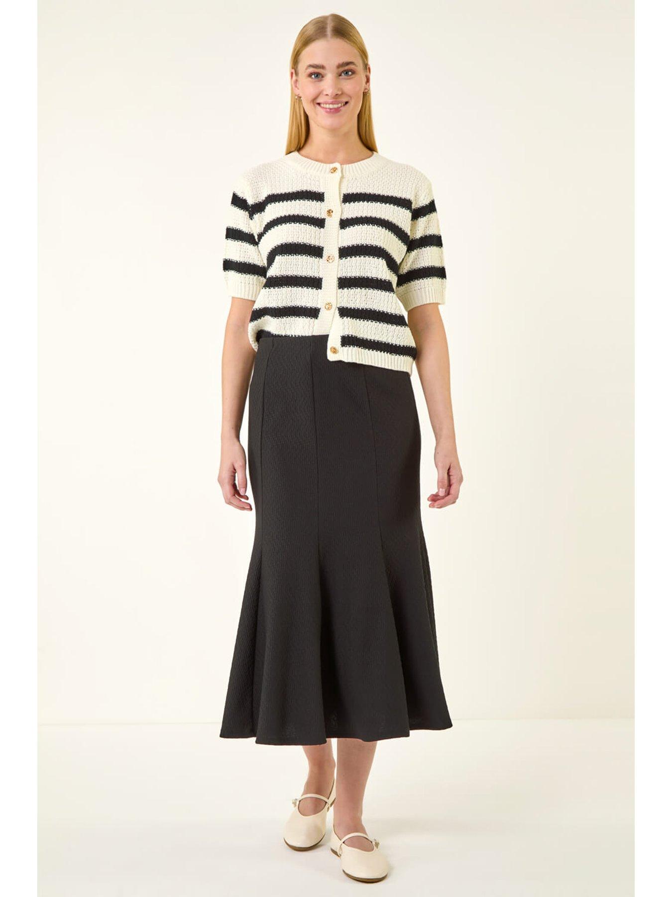 Image 3 of 5 of Roman Textured Panel Stretch Maxi Skirt