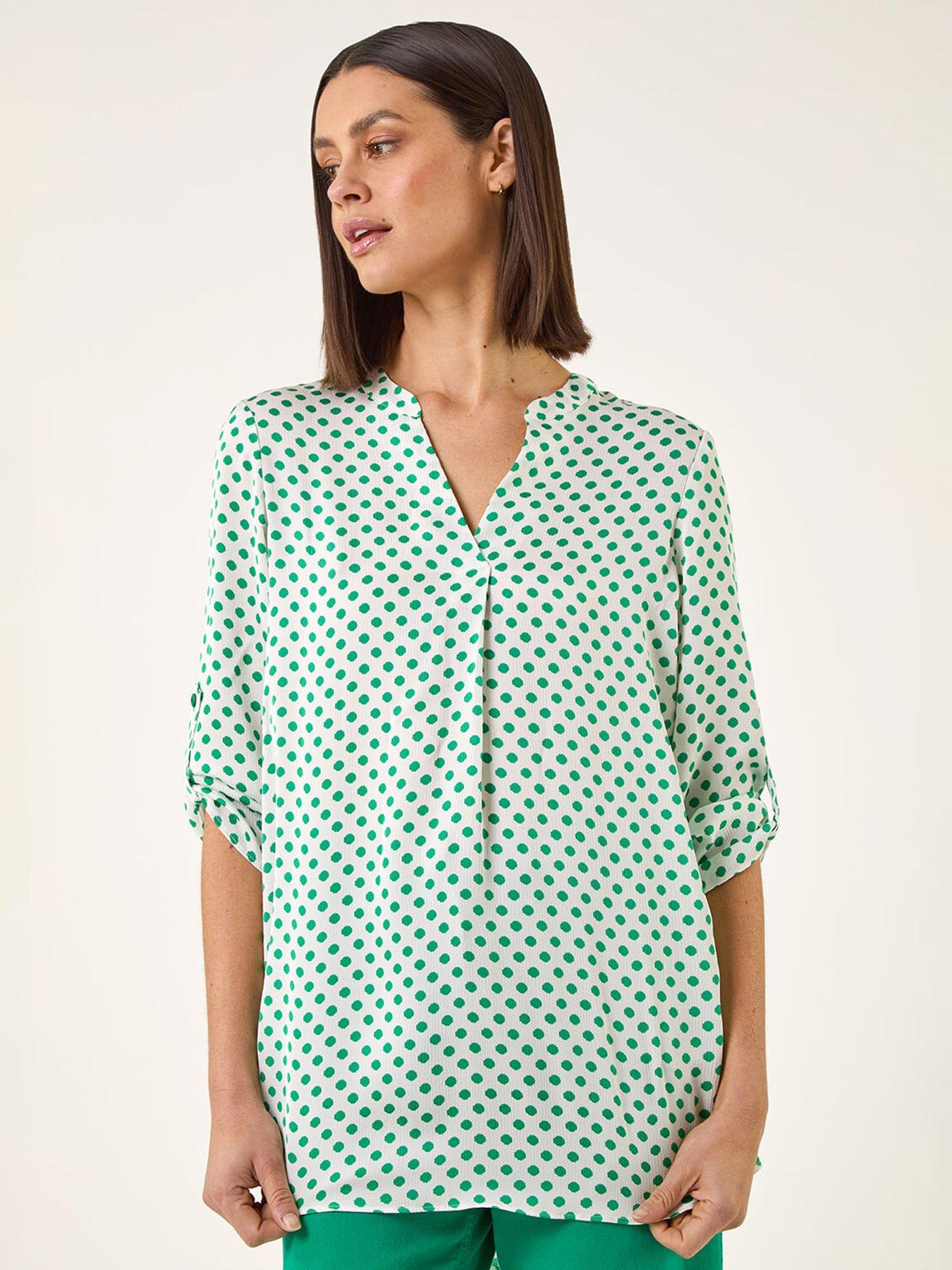 Roman Spot Print Woven Top