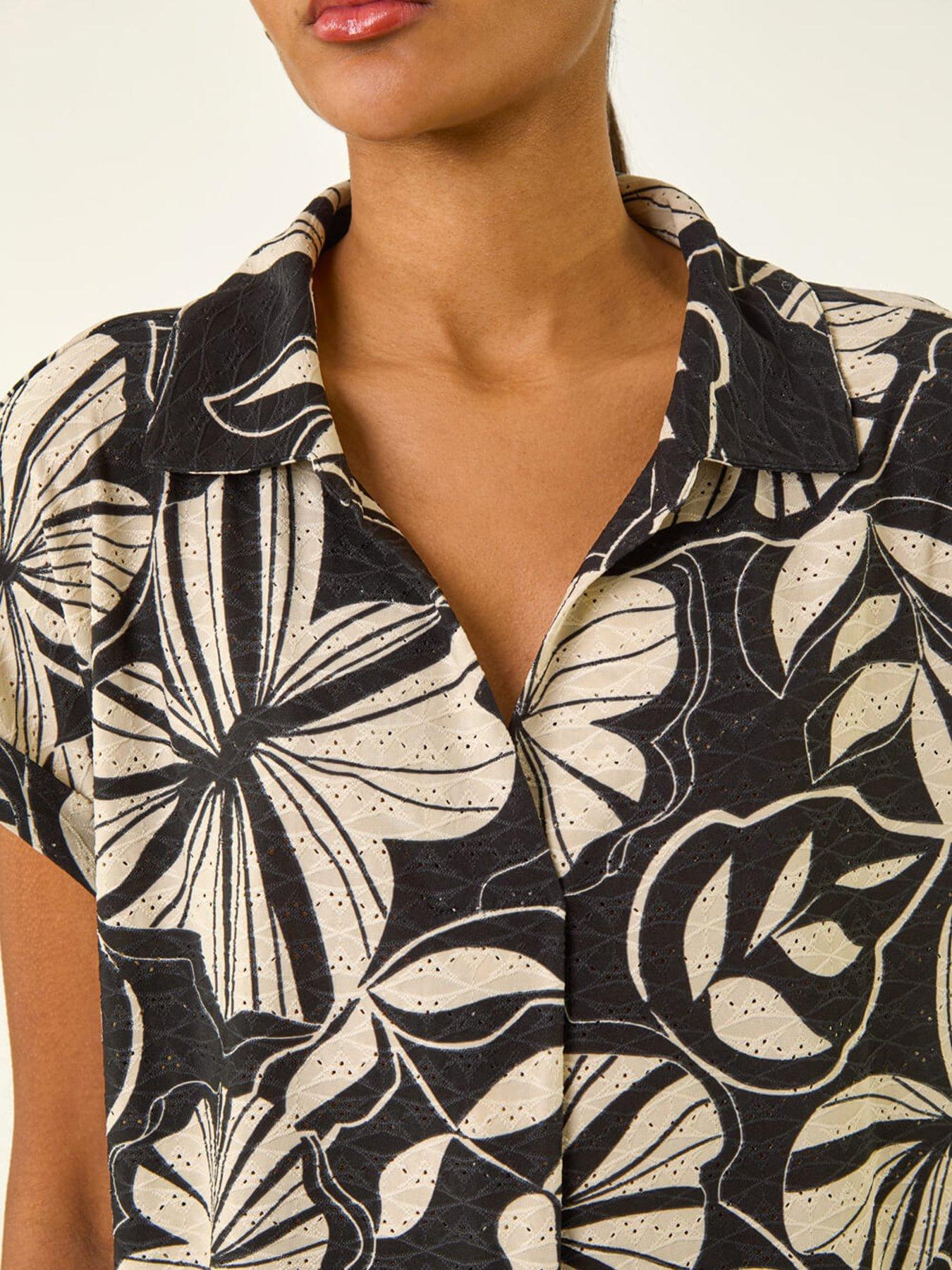 Image 5 of 5 of Roman Printed Broderie Collared Top