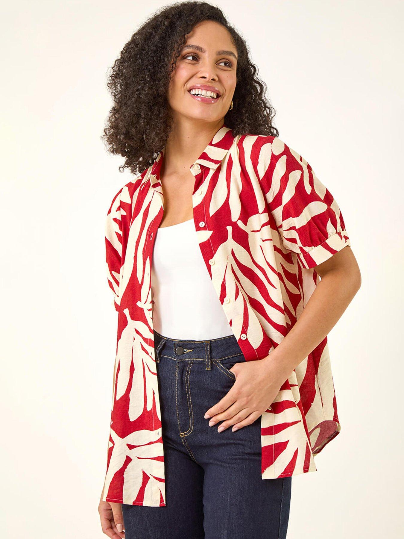 Roman Abstract Print Collared Shirt