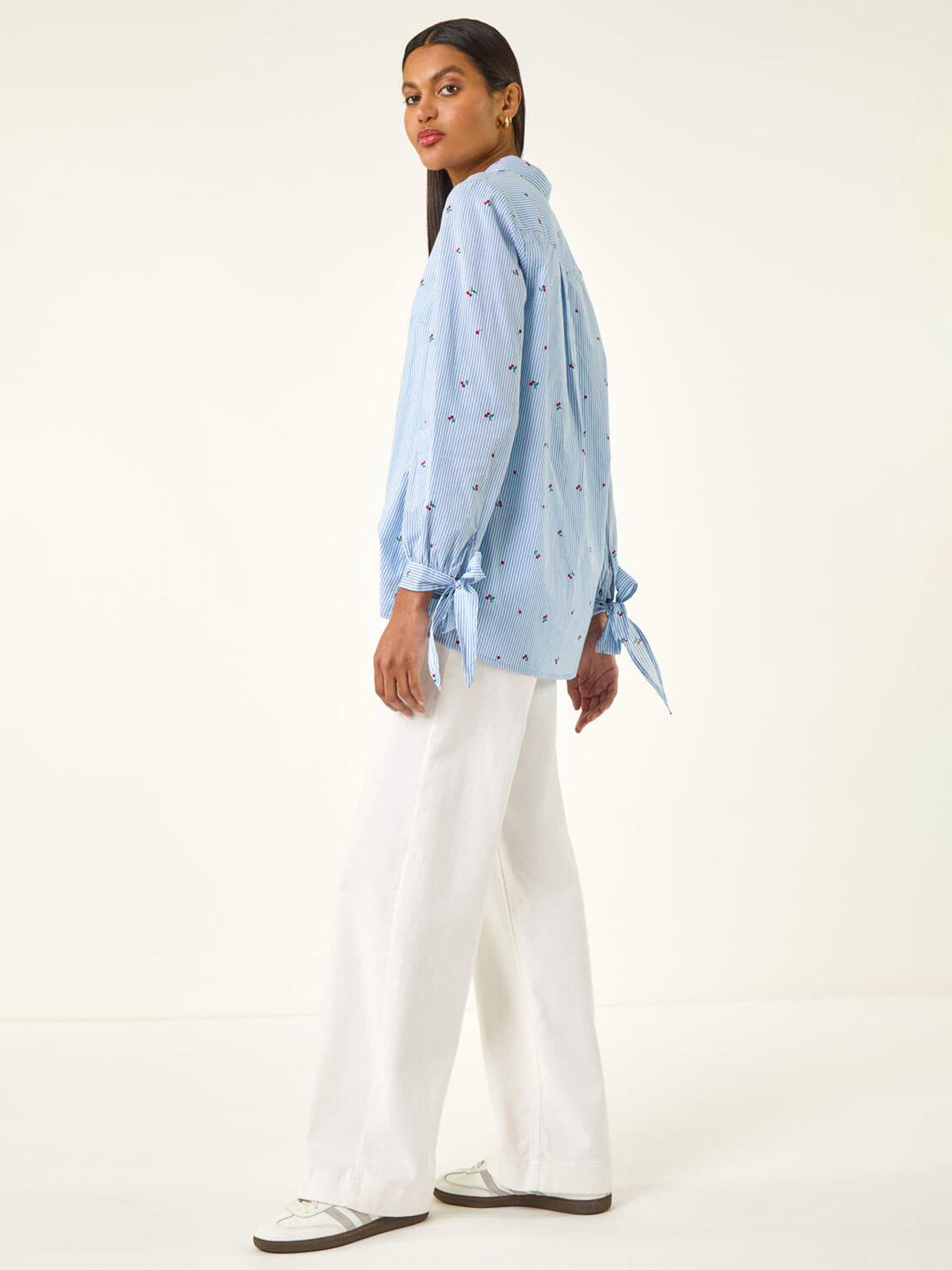 Image 2 of 5 of Roman Cherry Stripe Cotton Shirt