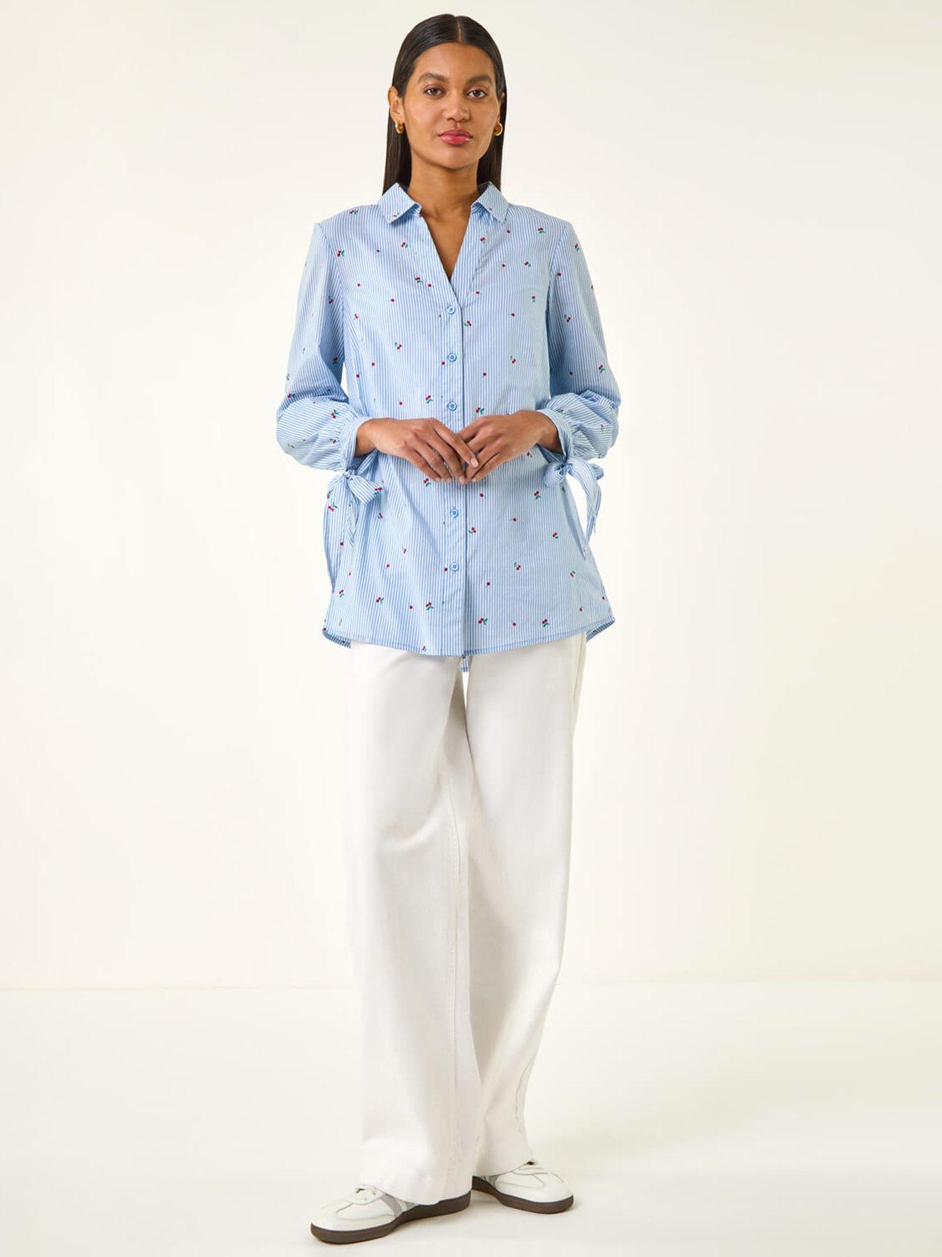 Image 3 of 5 of Roman Cherry Stripe Cotton Shirt