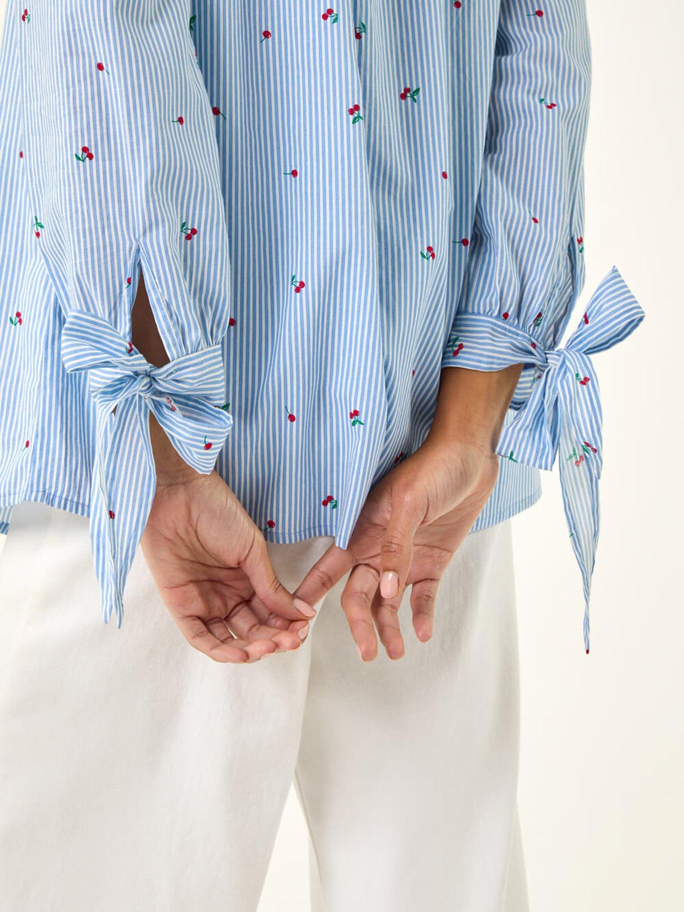 Image 5 of 5 of Roman Cherry Stripe Cotton Shirt